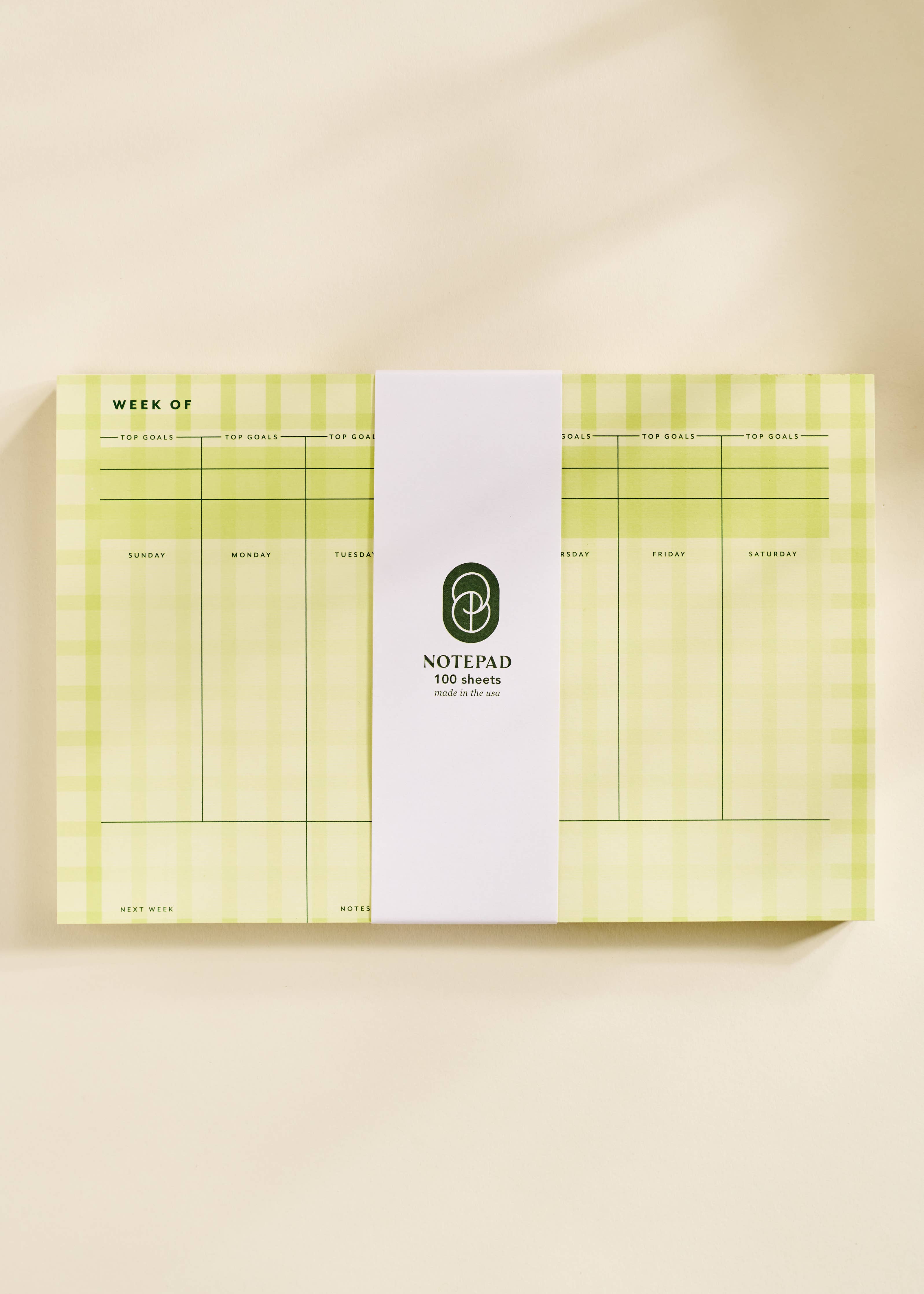 Butter Gingham Weekly Plan Notepad - Proper