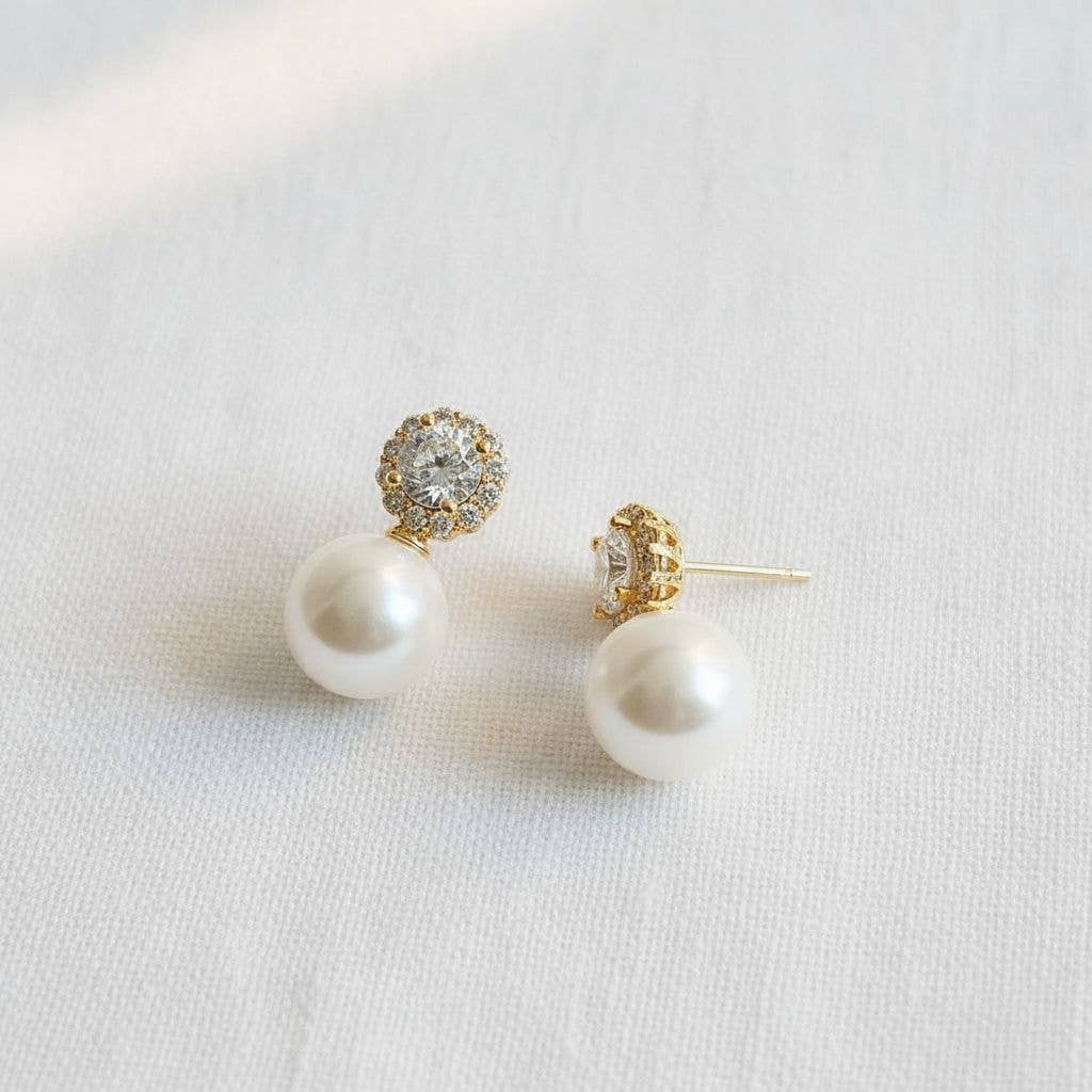 Pearl and Gemstone Drop Earrings