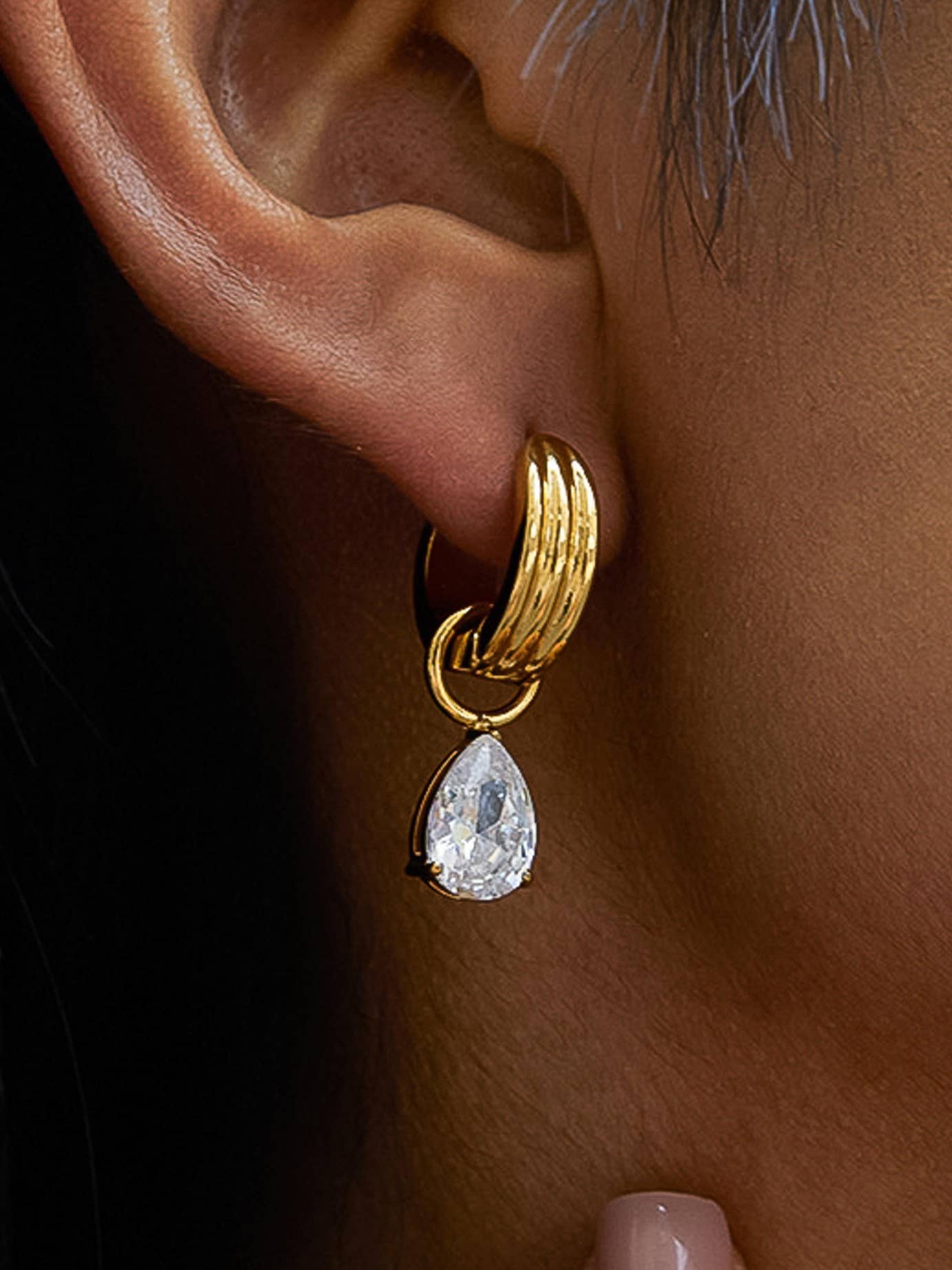 Saffron CZ Mismatch Earrings