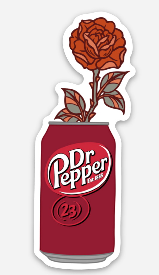 Dr Pepper Flower Sticker - Proper