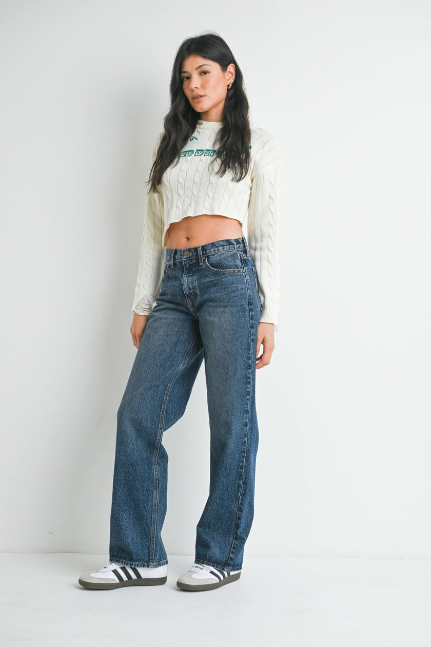 Dark Denim Relaxed Straight Jeans