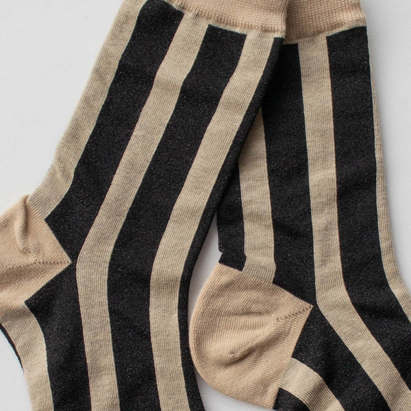 Glitter Vertical Striped Crew Socks - Proper