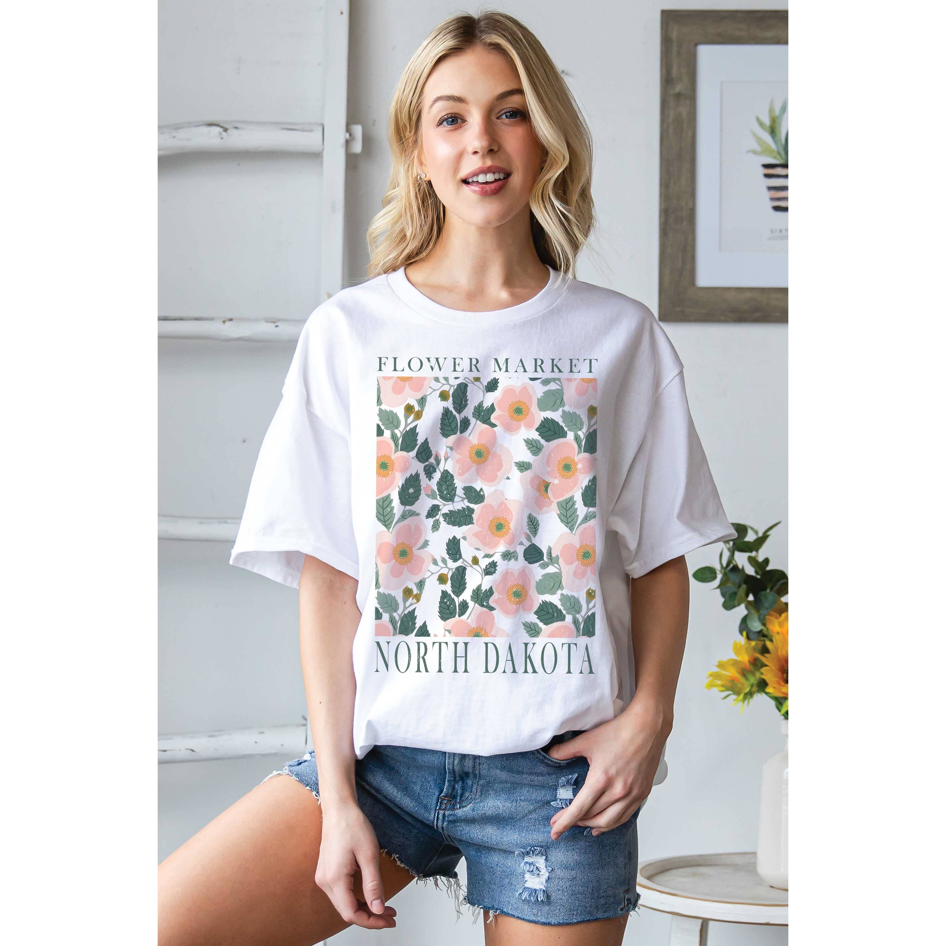 North Dakota Flower Market Tee