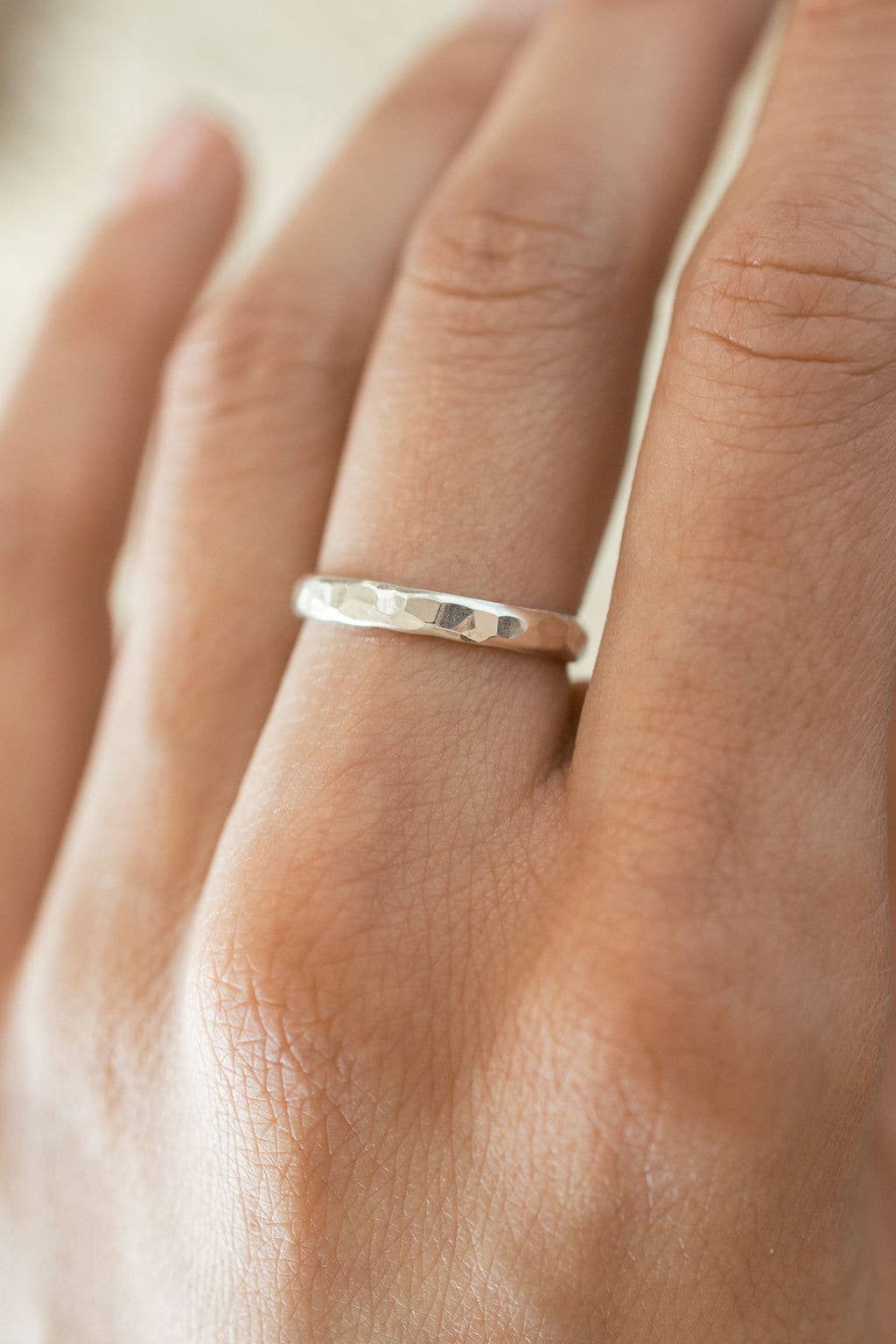 Thick Hammered Stacking Ring - Proper