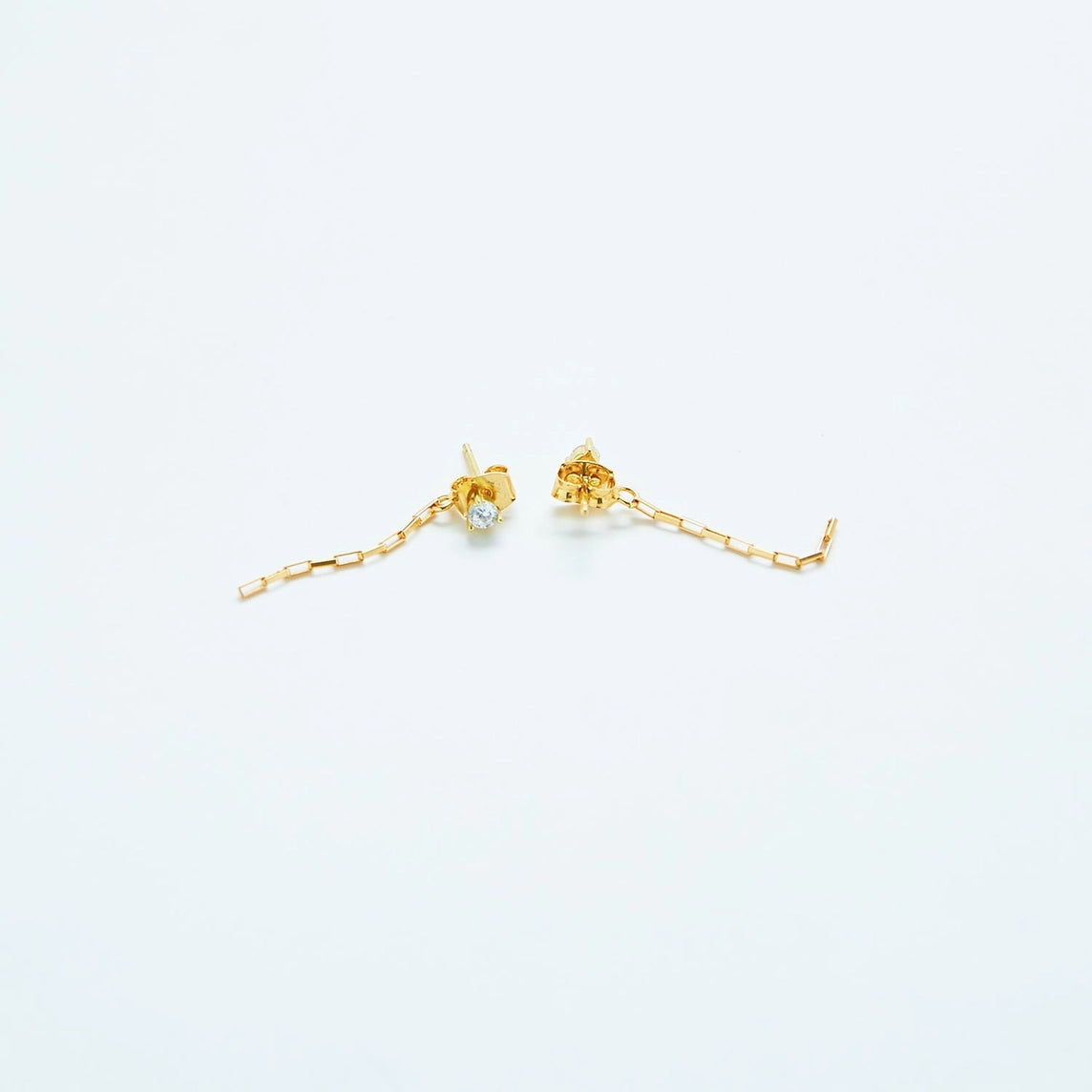 White Cz Chain Jacket Earrings - Proper