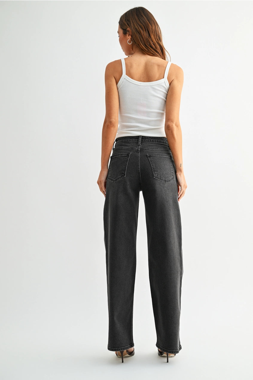 Front Seam Straight Jeans