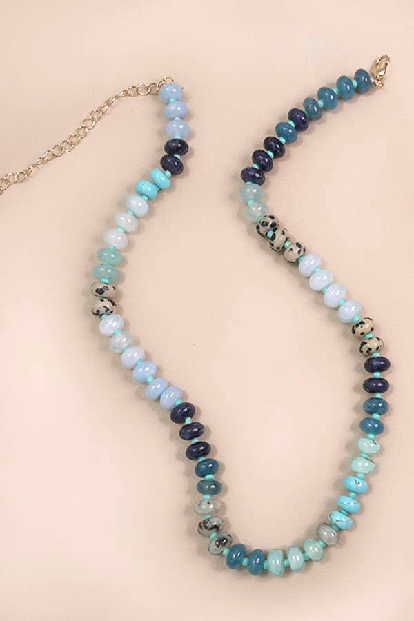 Natural Agate + Glass Necklace