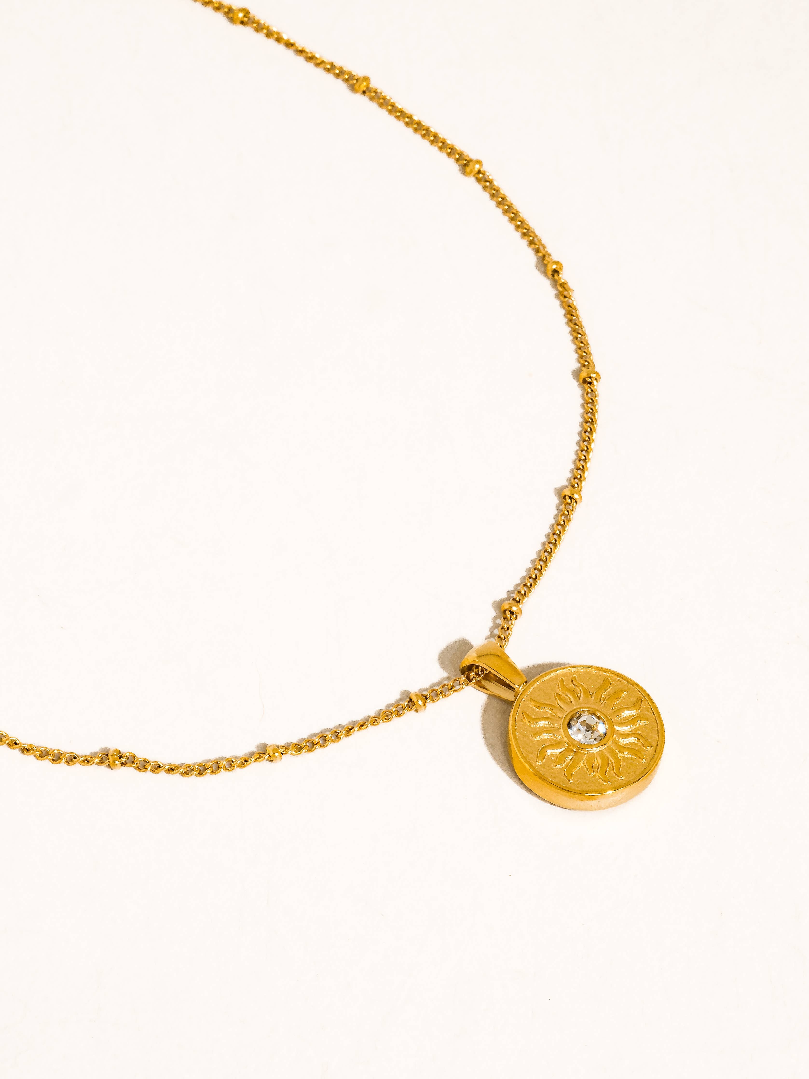 Starla 18K Gold Non-Tarnish Sun Medallion Necklace - Proper
