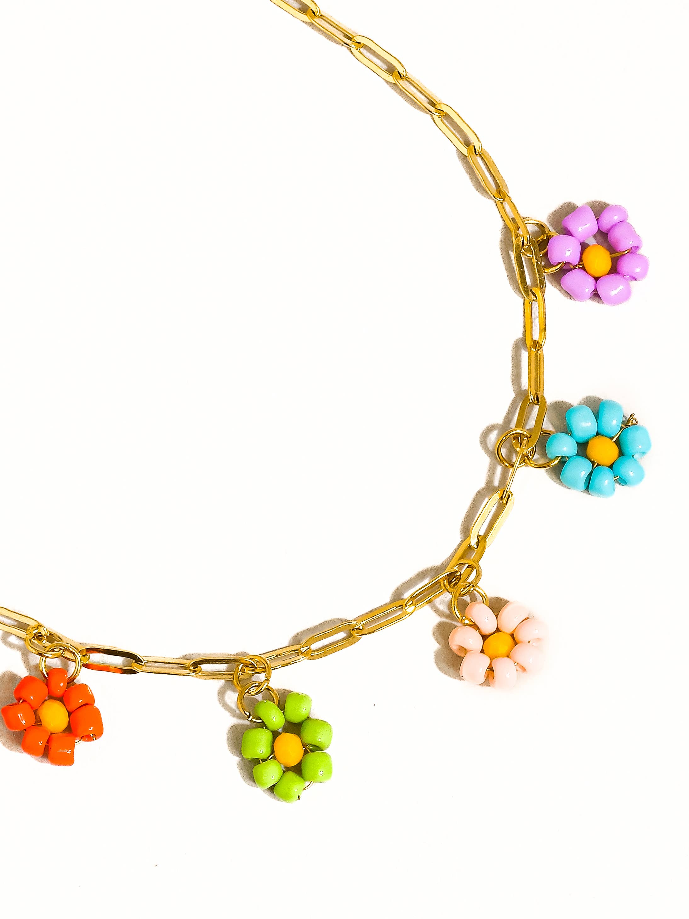Linnea Beaded Daisy Chain Necklace - Proper