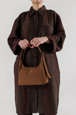 Mini Nylon Shoulder Bag - Brown - Proper