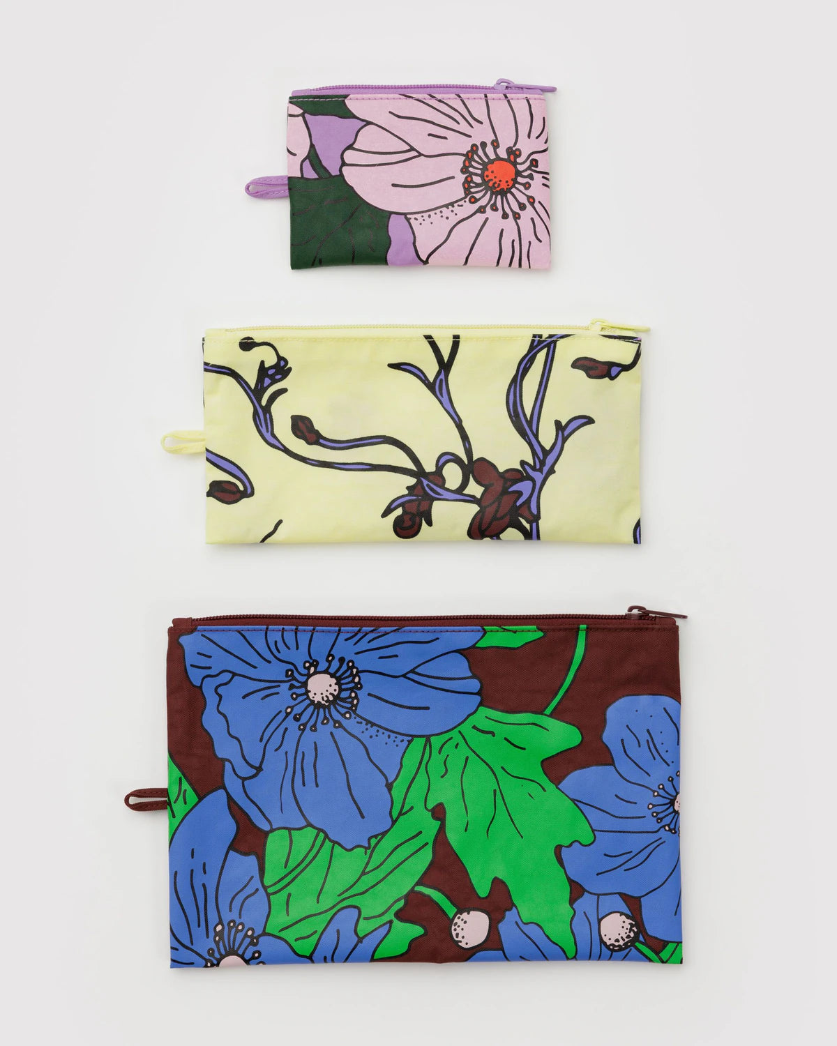 Baggu Flat Pouch Set - Poppy Mix