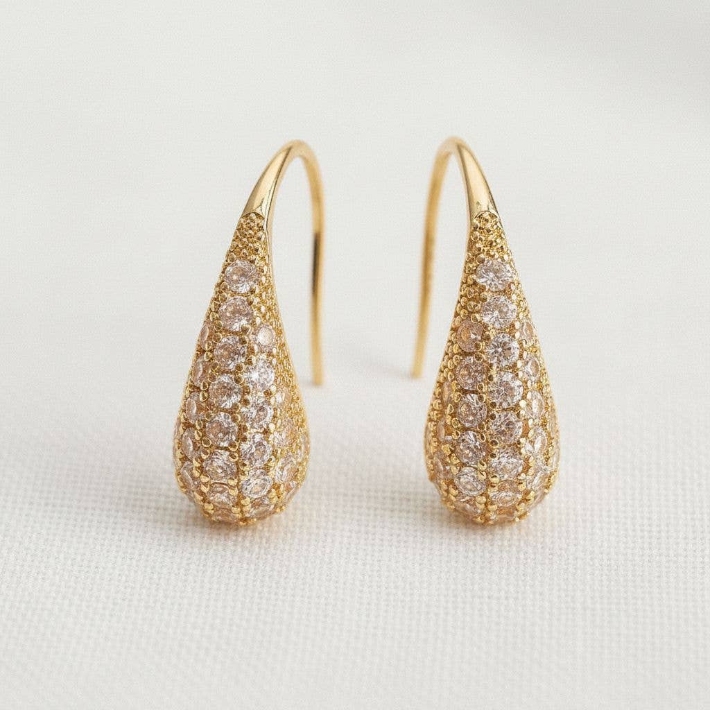 French CZ Drop Earrings