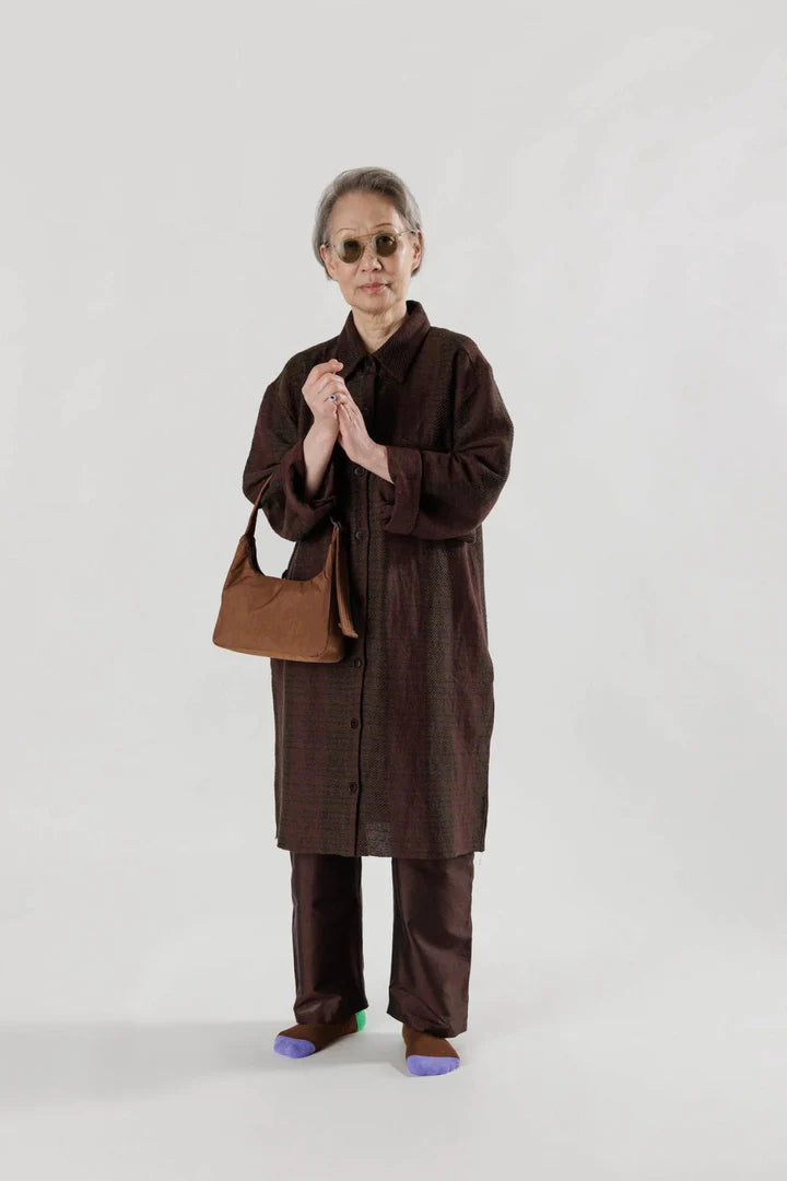 Mini Nylon Shoulder Bag - Brown - Proper