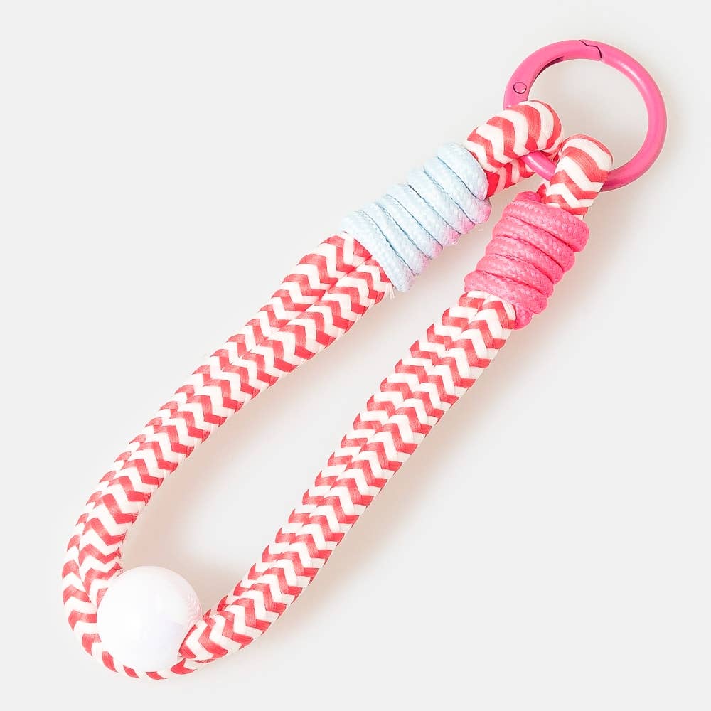 Chevron Pattern Bungee Corda And Bead Bag Charm - Proper