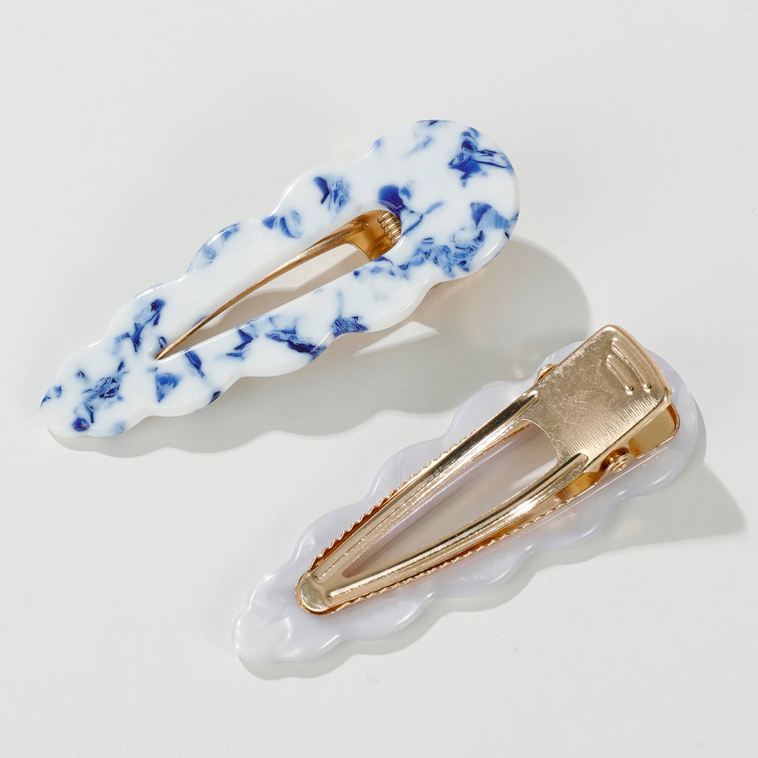 Scalloped Barrette Hair Clip (Set of 2)