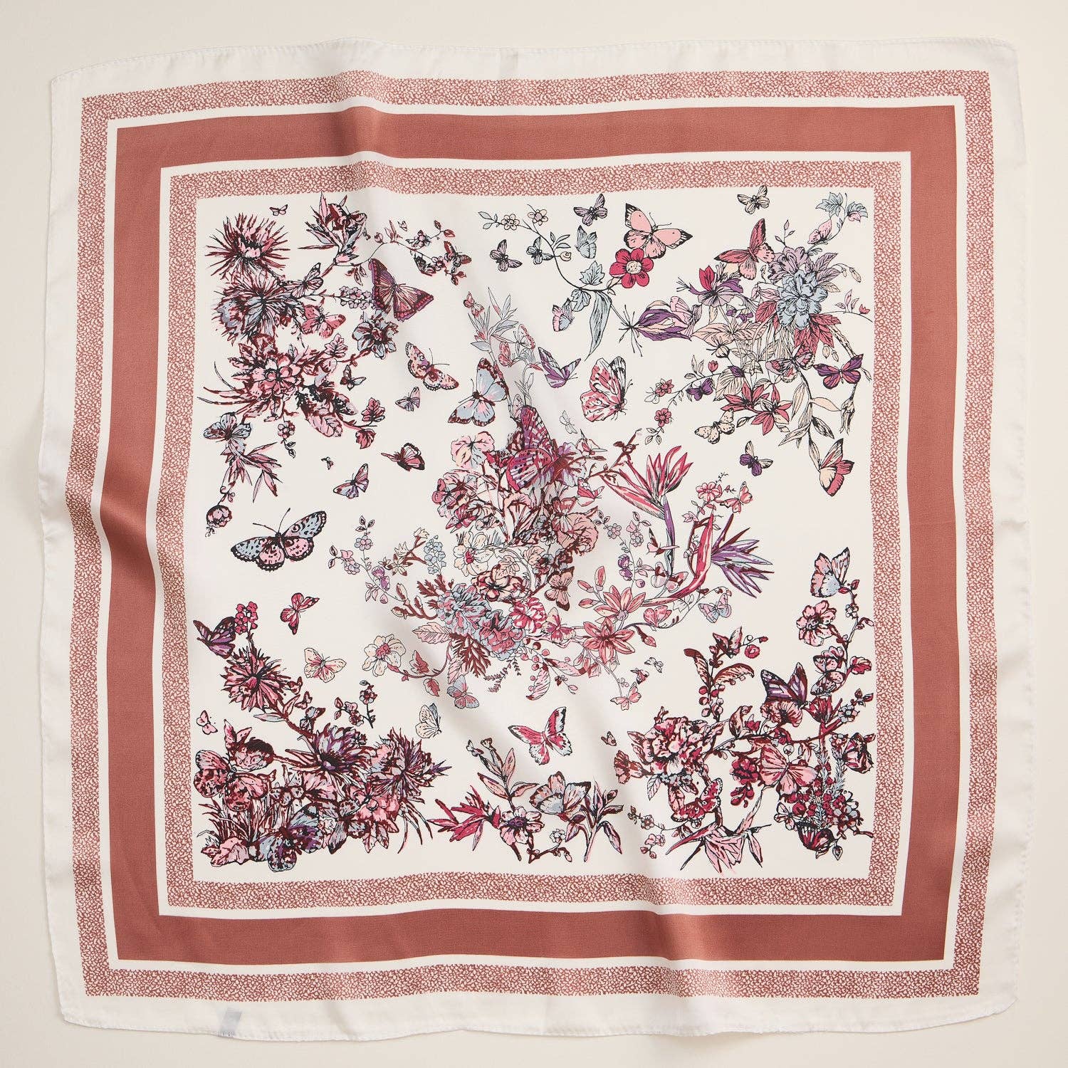 Floral Butterfly Square Scarf - Proper