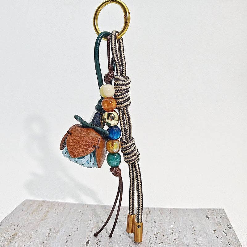 Trendy Flower Tassel Beaded Braided Bag Charm 8ZA6BBC05 - Proper
