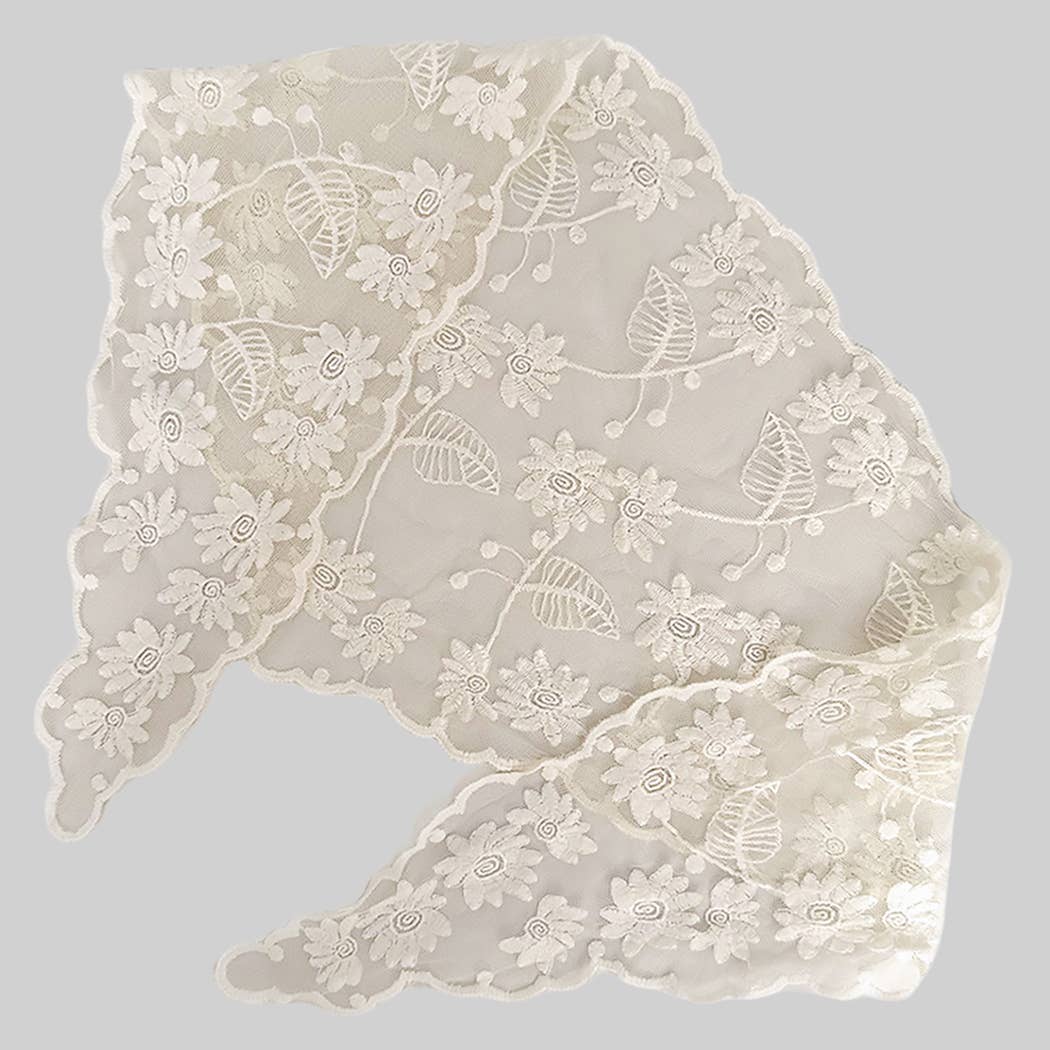 LACY FLORAL HEAD WRAP OR SHOULDER WRAP - Proper