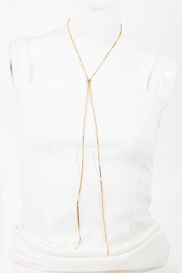 Rhinestone Lariat Necklace - Proper