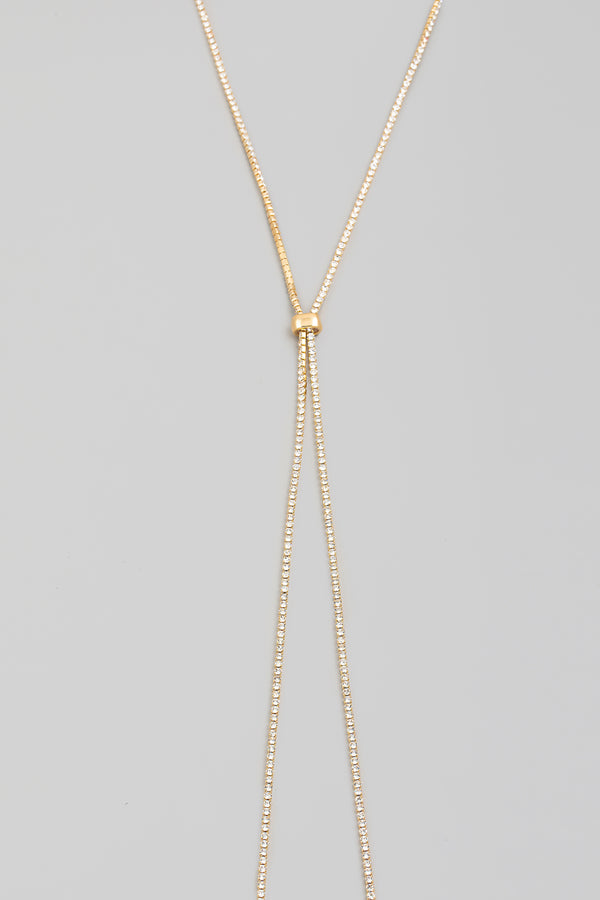 Rhinestone Lariat Necklace - Proper