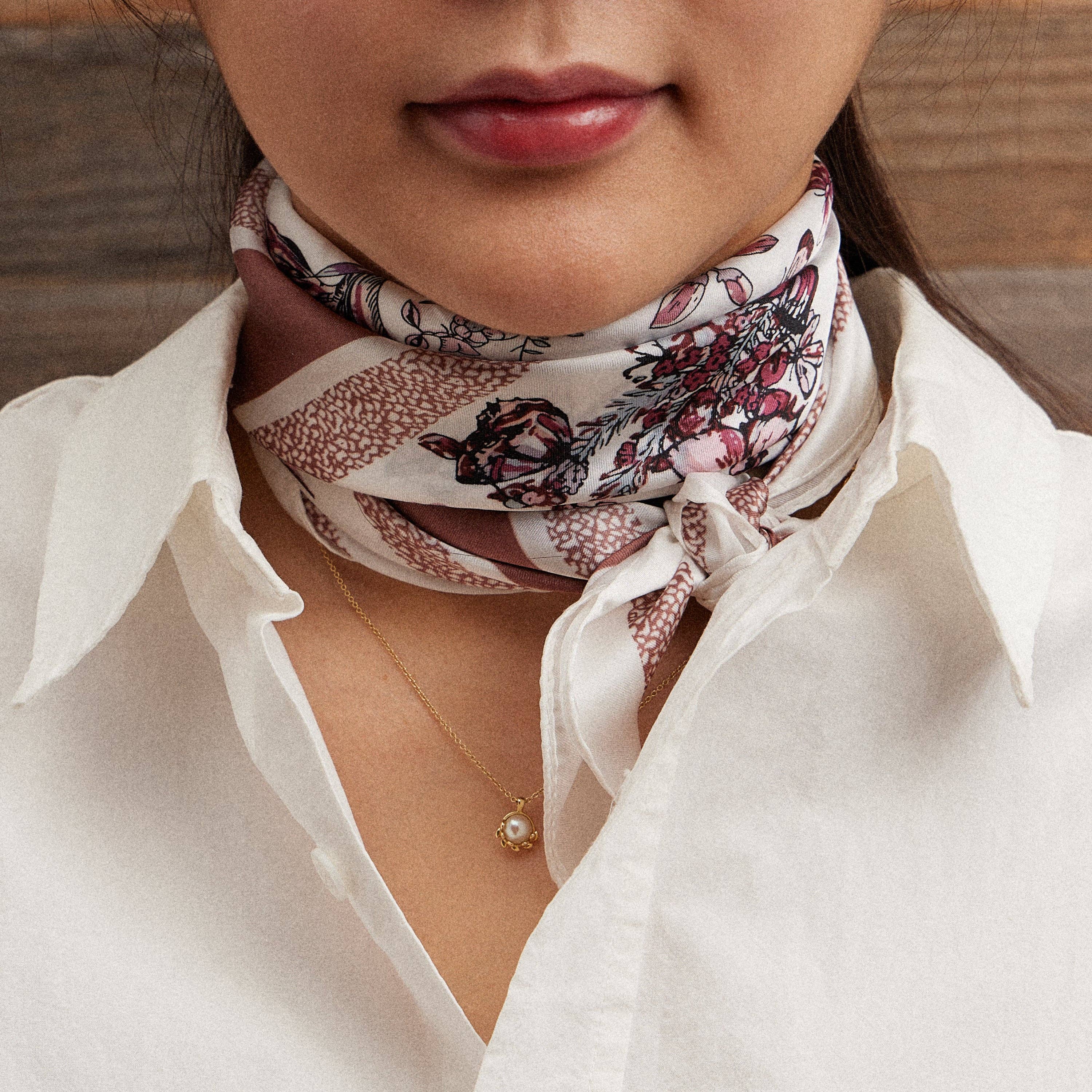 Floral Butterfly Square Scarf - Proper