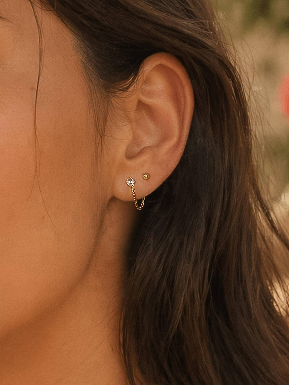 Nola CZ Chain Drop Earring Set