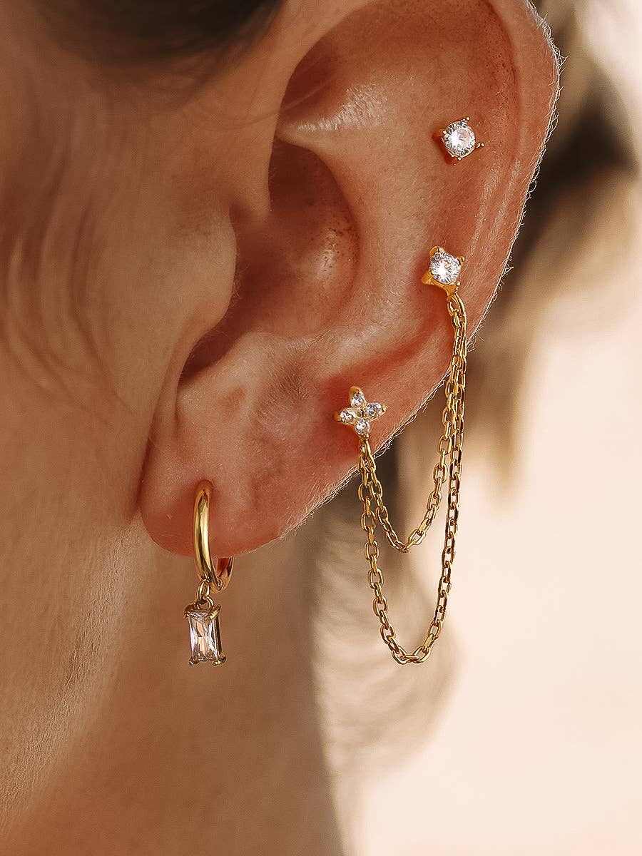 Roussa CZ Chain Earring Set