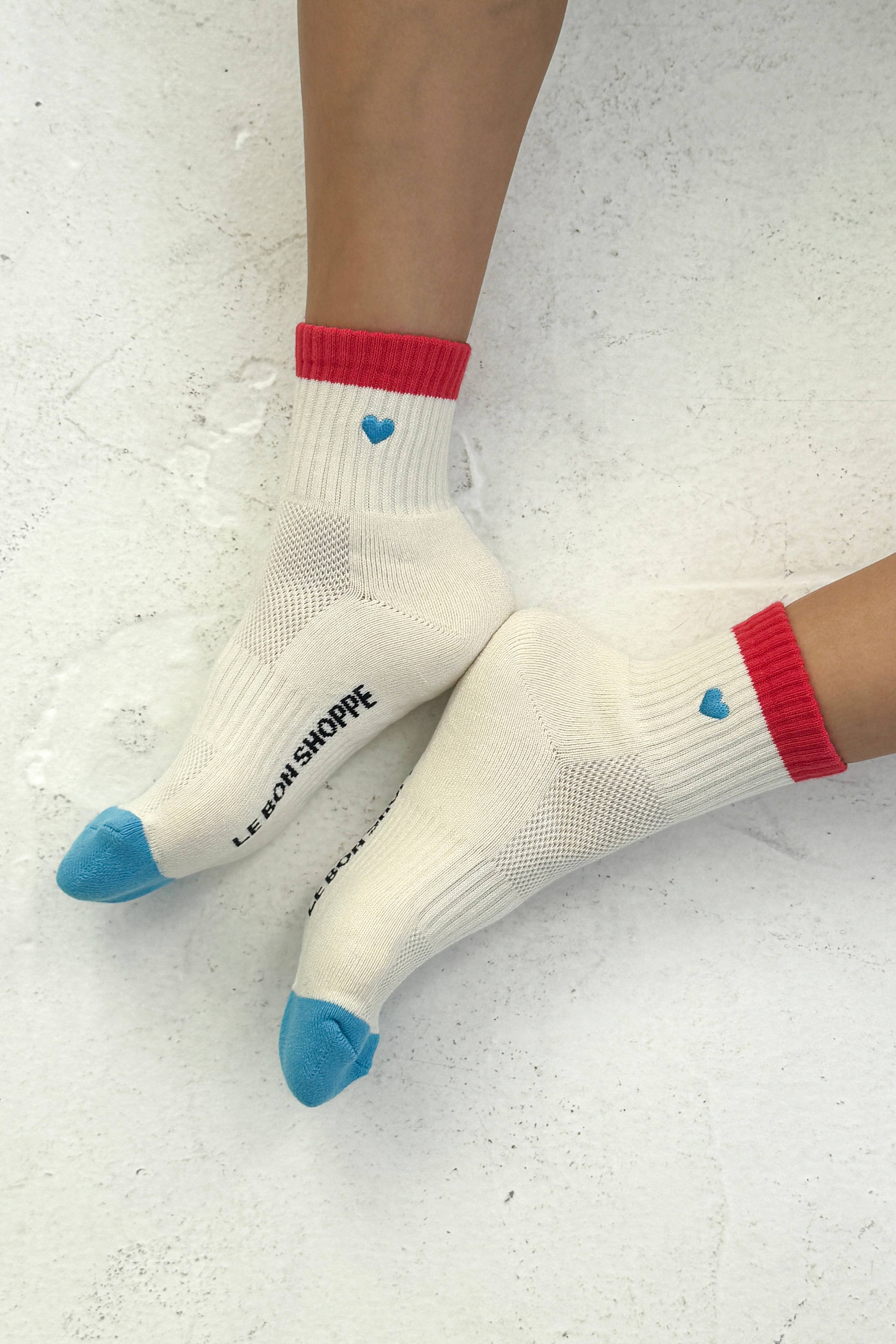 Embroidered Color Block Girlfriend Socks - Proper