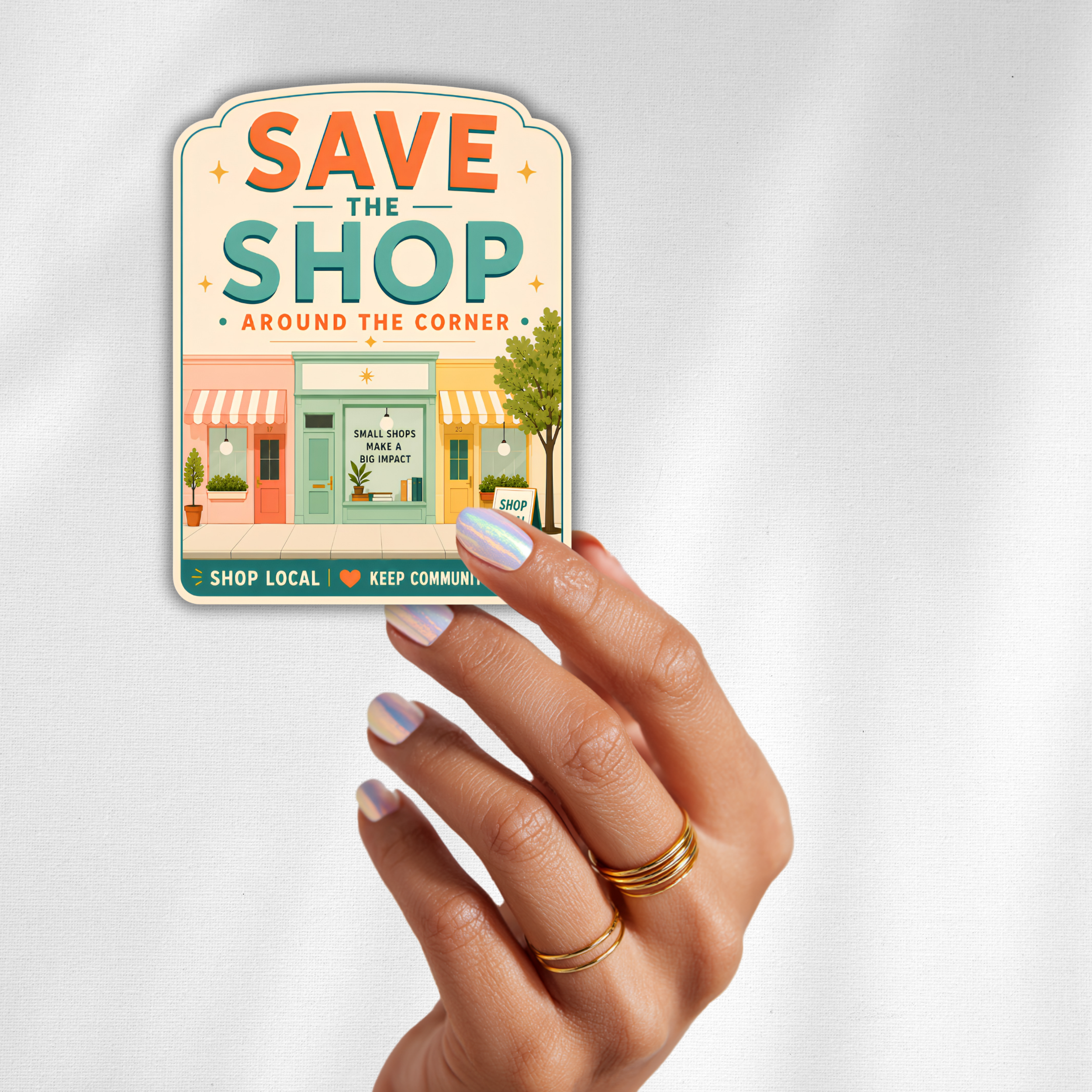 Save the Shop Around the Corner Sticker