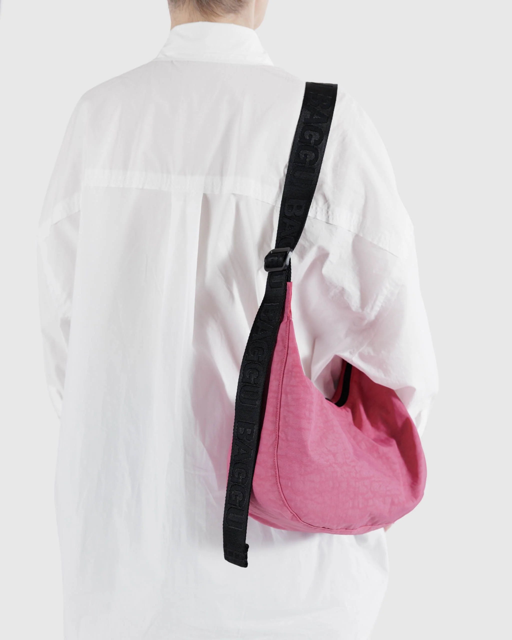 Baggu Medium Nylon Crescent Bag - Azalea Pink - Proper