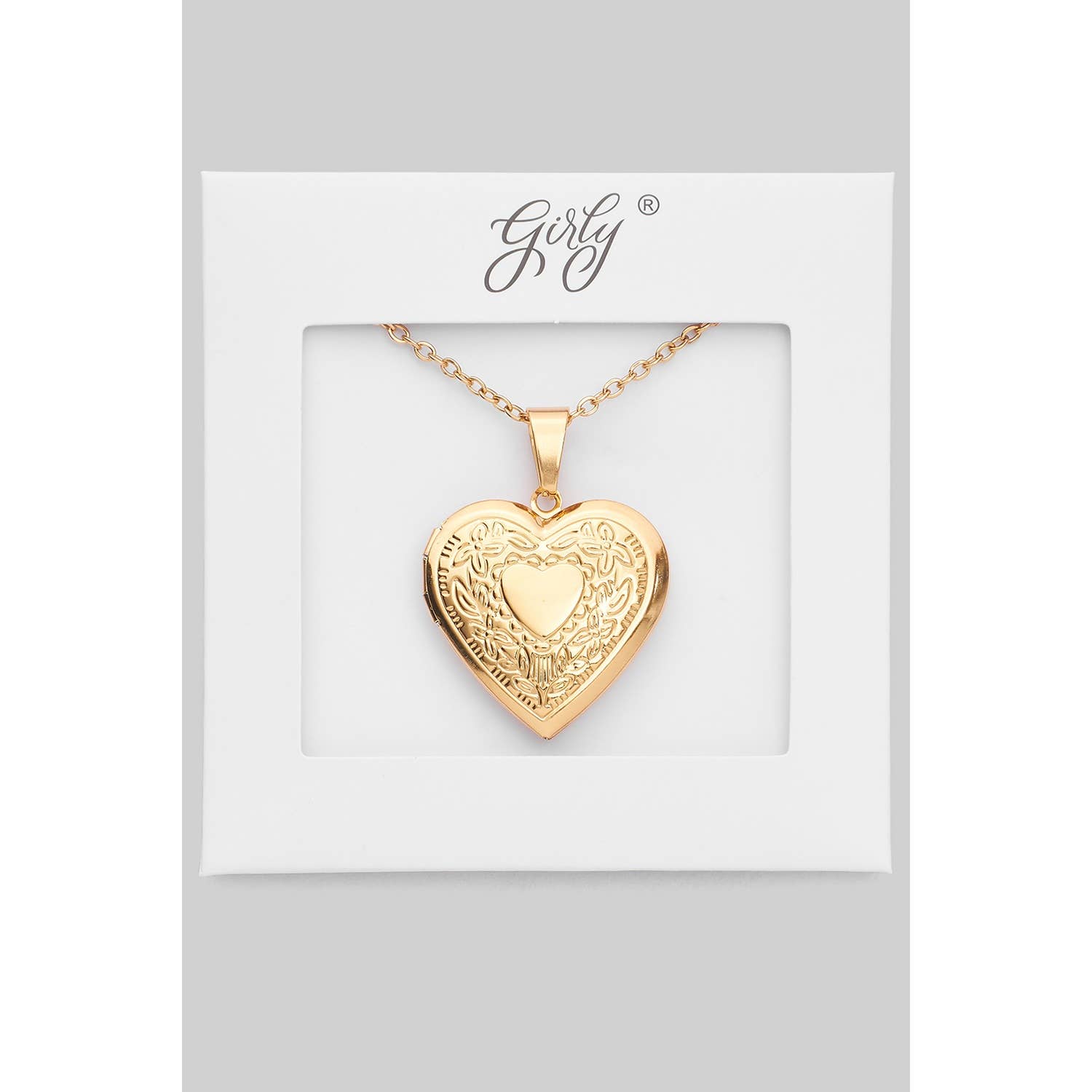 Engraved Heart Locket Necklace - Proper