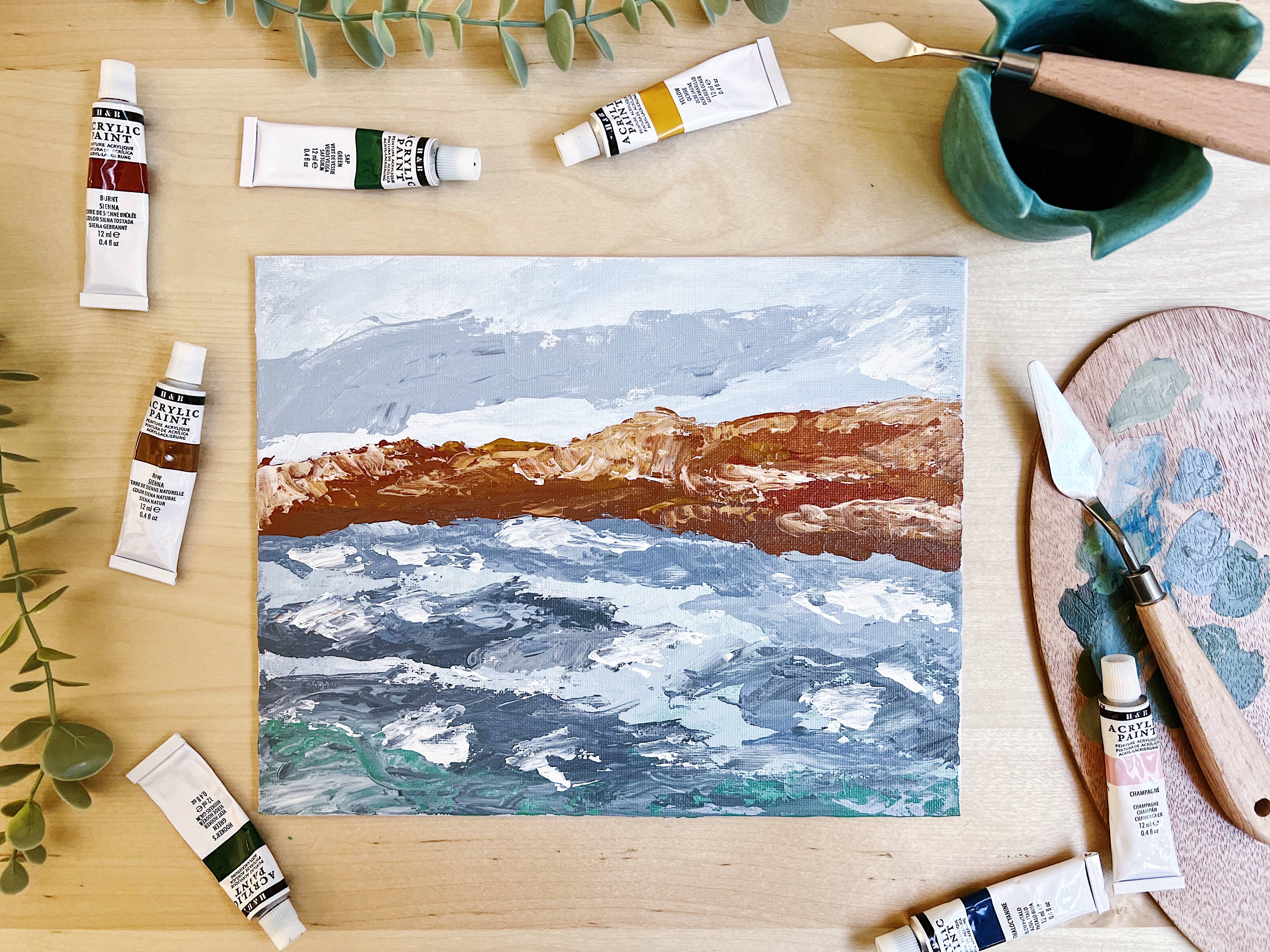 Coastal Cliffs Palette Knife Painting Kit - Proper