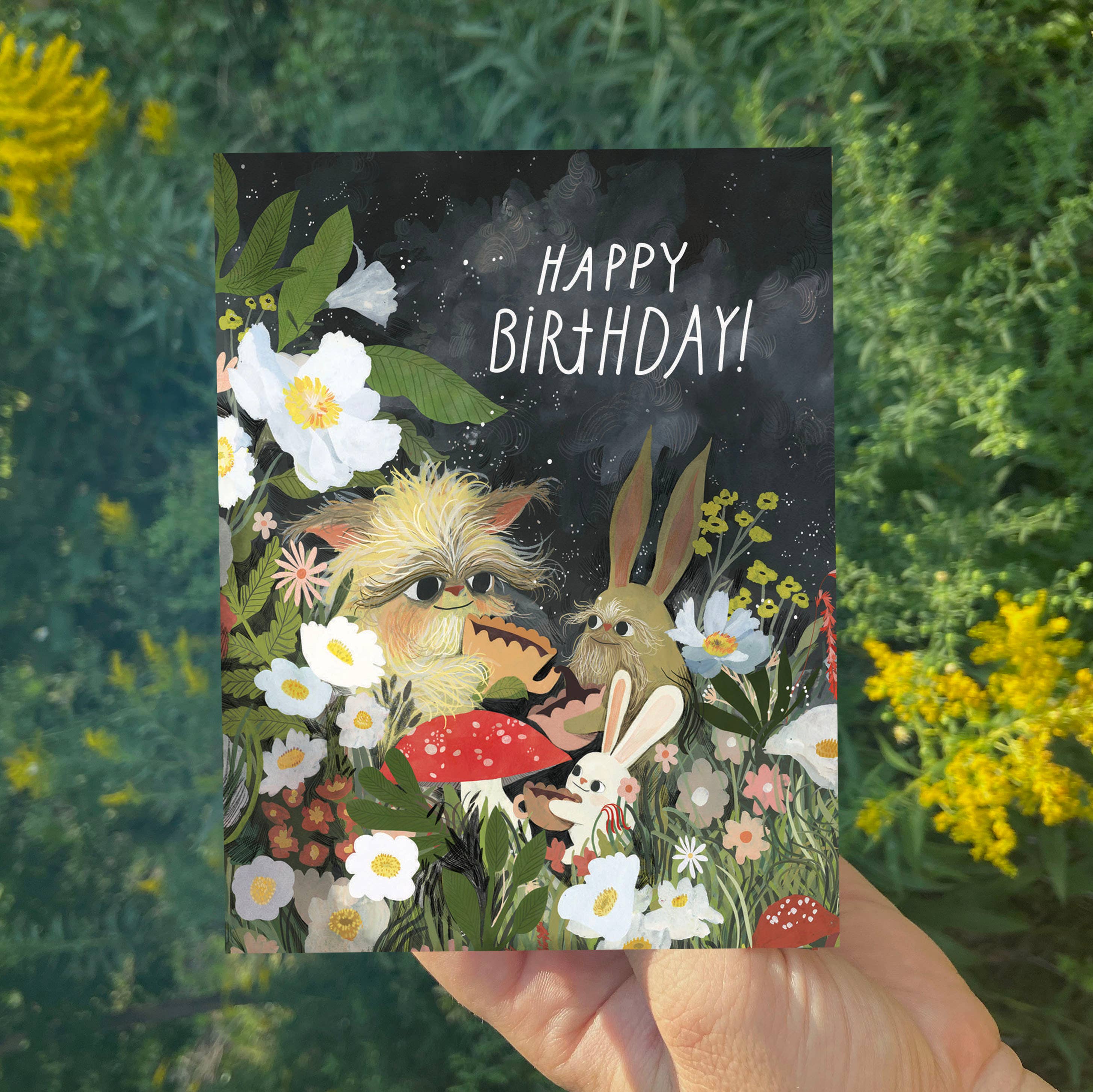 Happy Birthday Garden Of Creatures Greeting Card - Proper