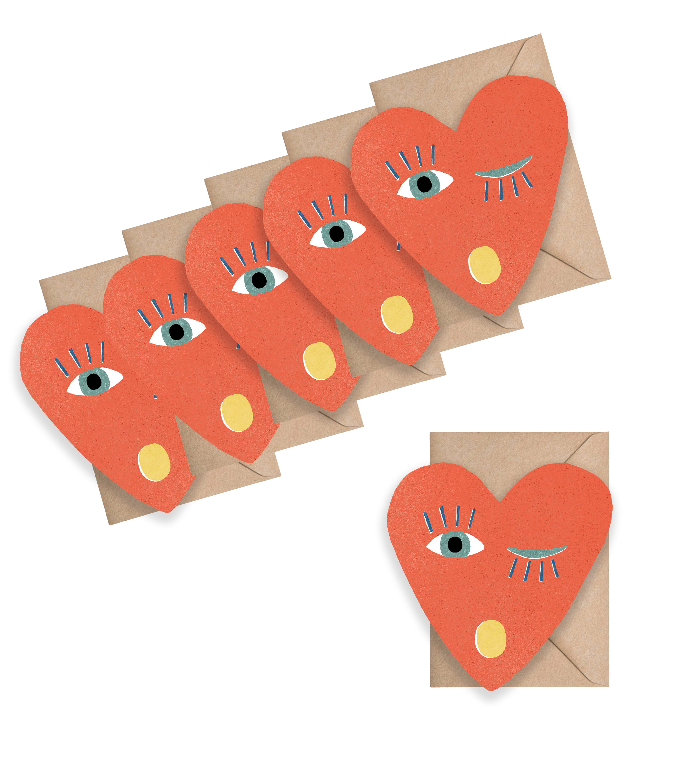 Heart Blink Mini Cards - box of 6 - Proper