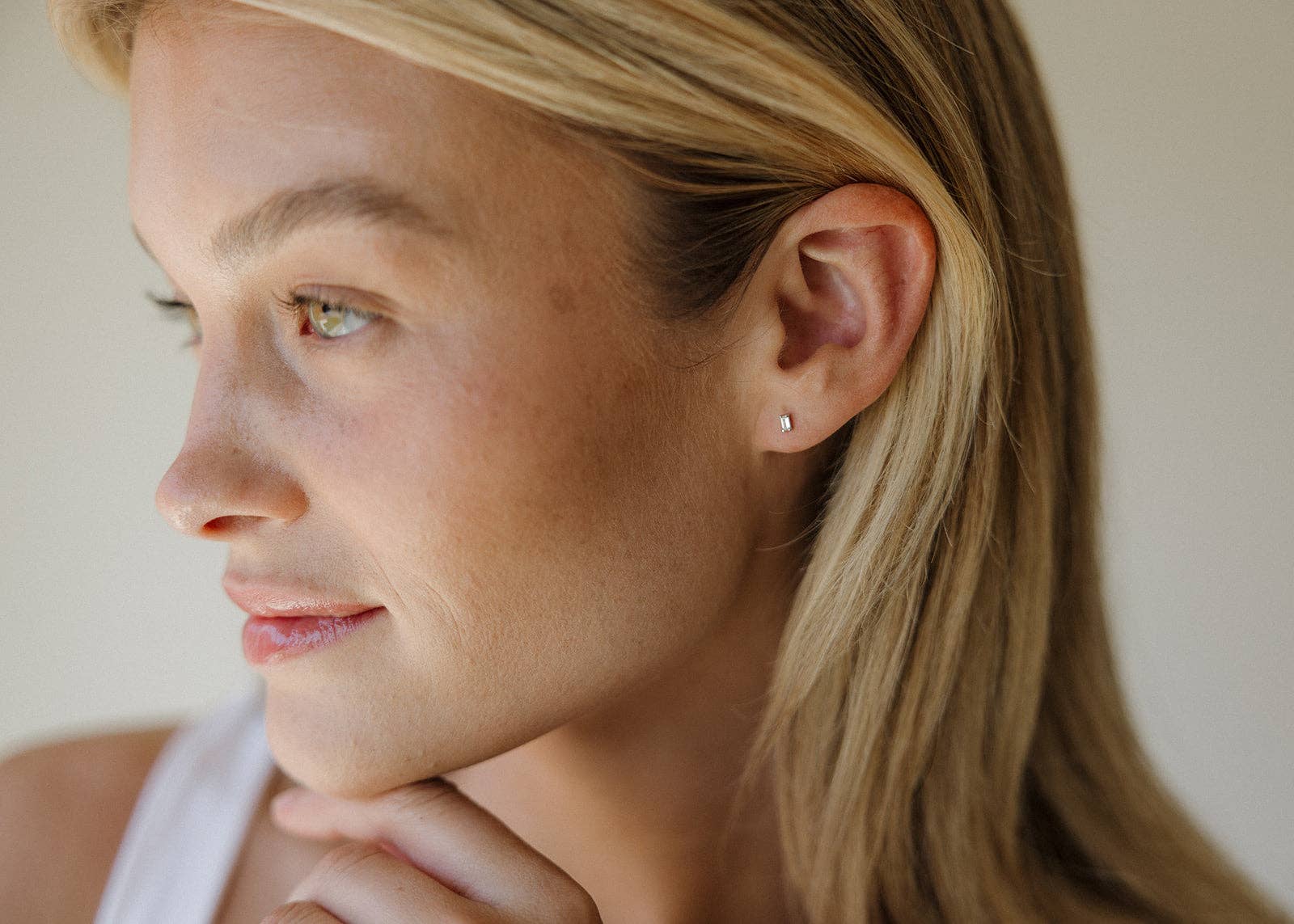 Dara Clear CZ Baguette Earrings - Proper