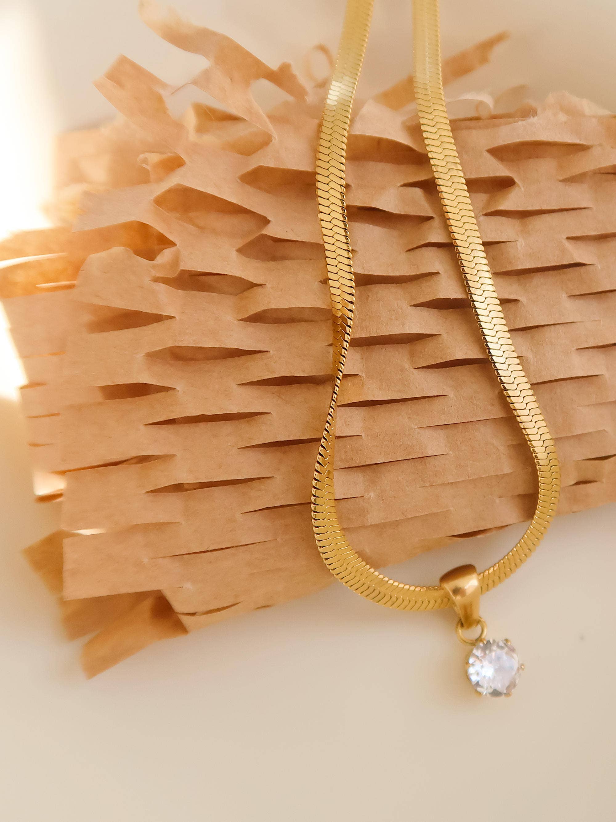 Blanc CZ Snake Chain Necklace - Proper