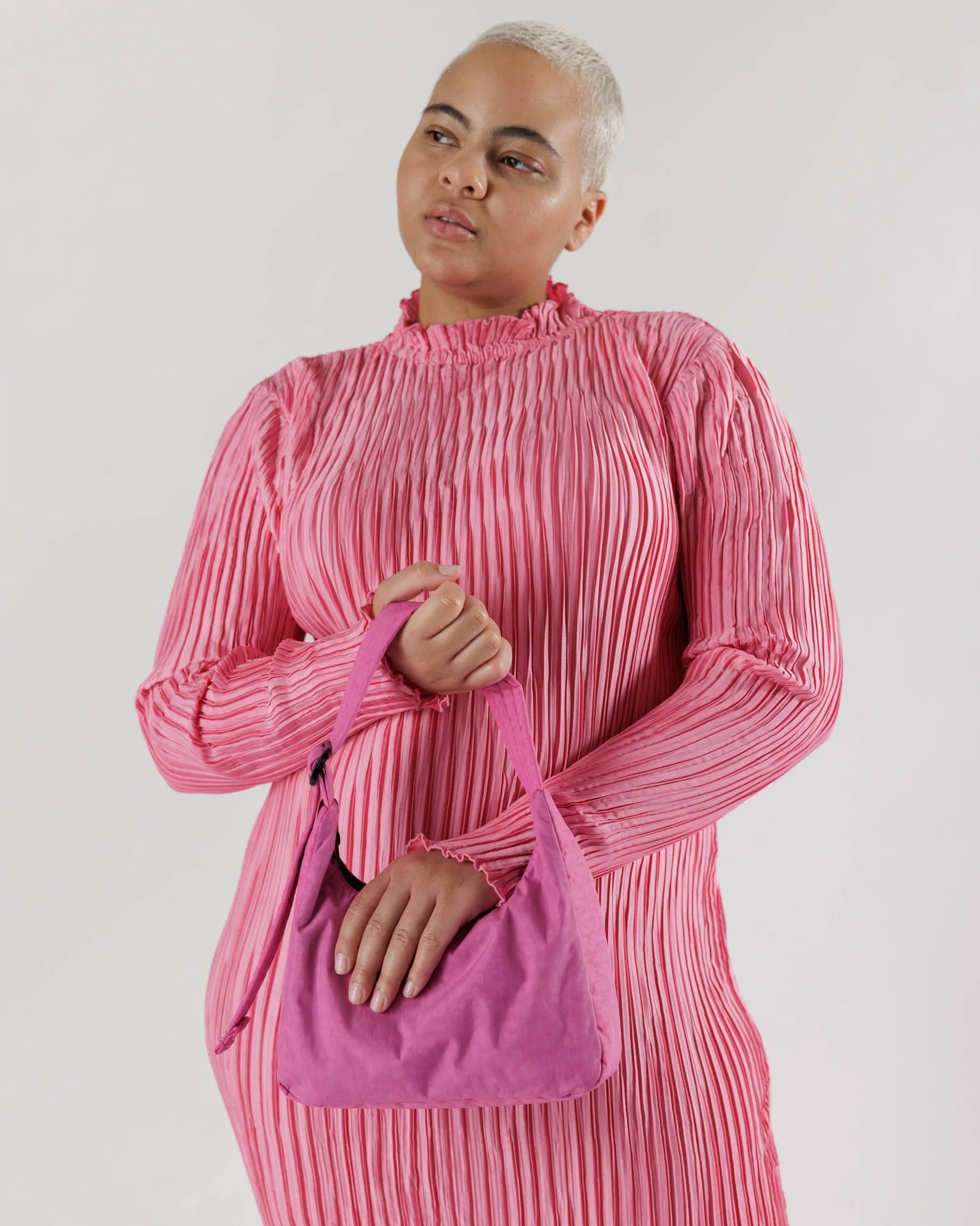 Mini Nylon Shoulder Bag - Extra Pink - Proper