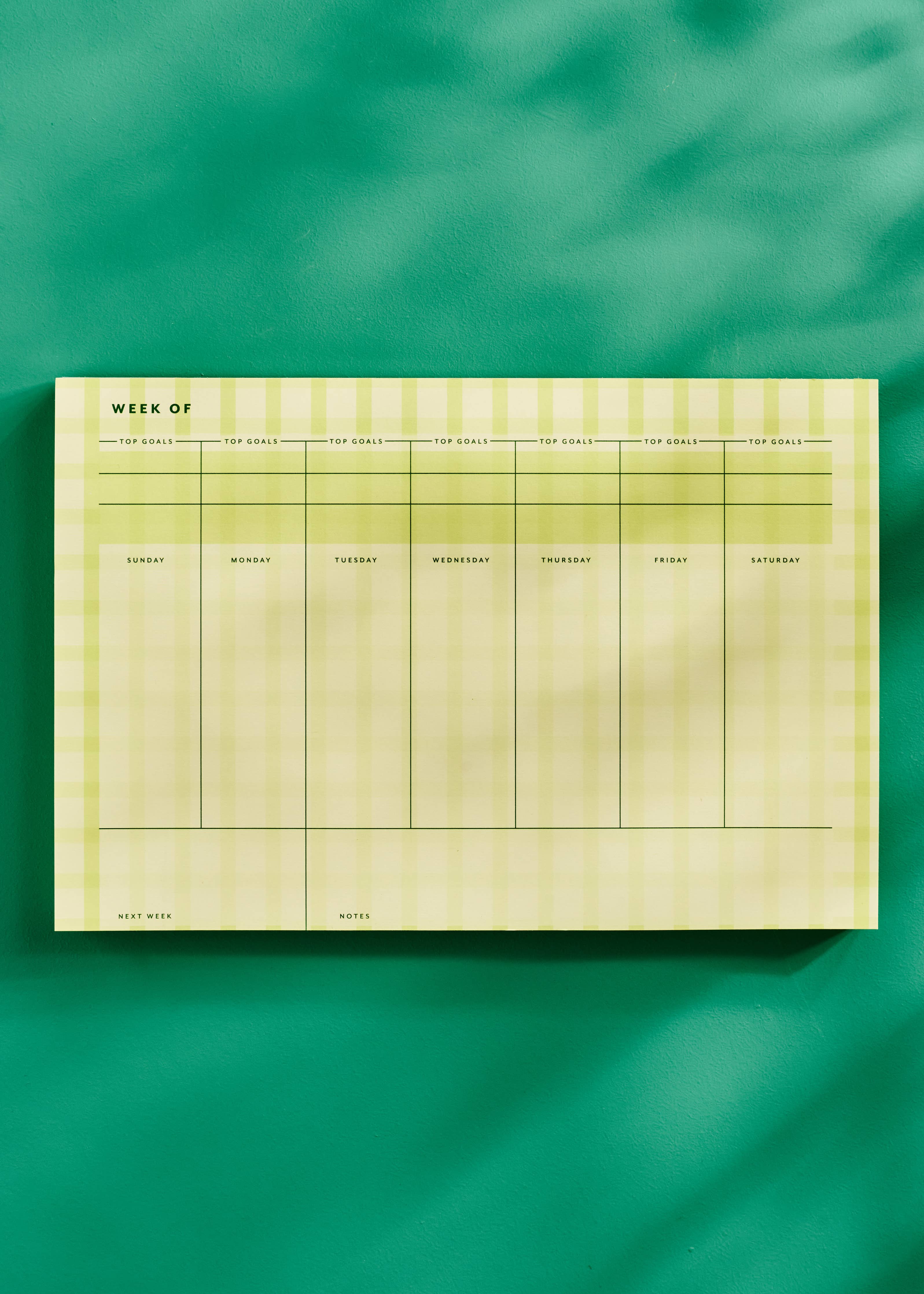 Butter Gingham Weekly Plan Notepad - Proper