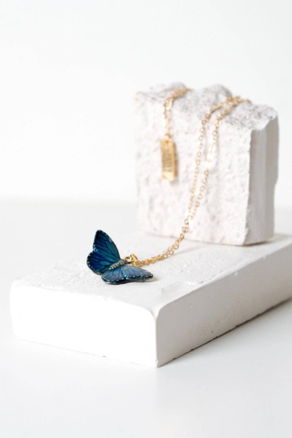 Tiny Flutter Blue Necklace - Proper