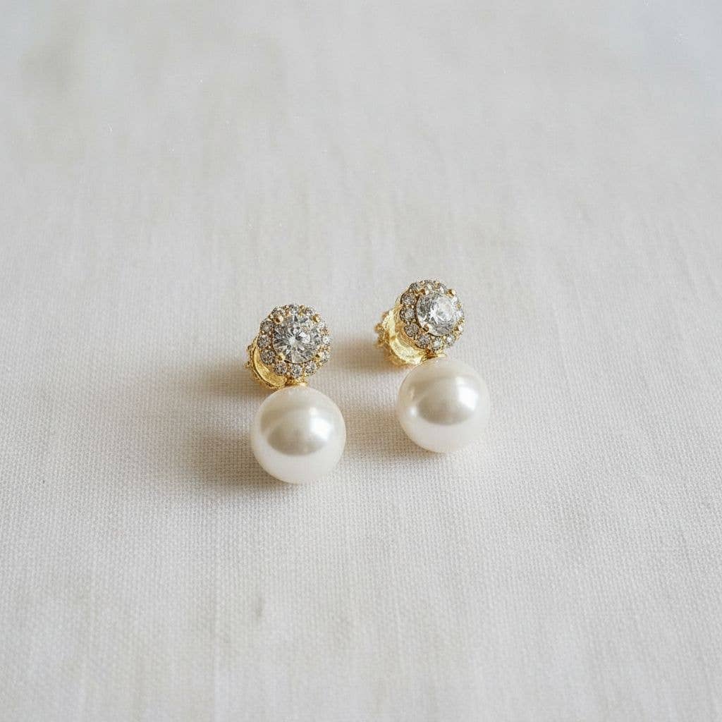Pearl and Gemstone Drop Earrings
