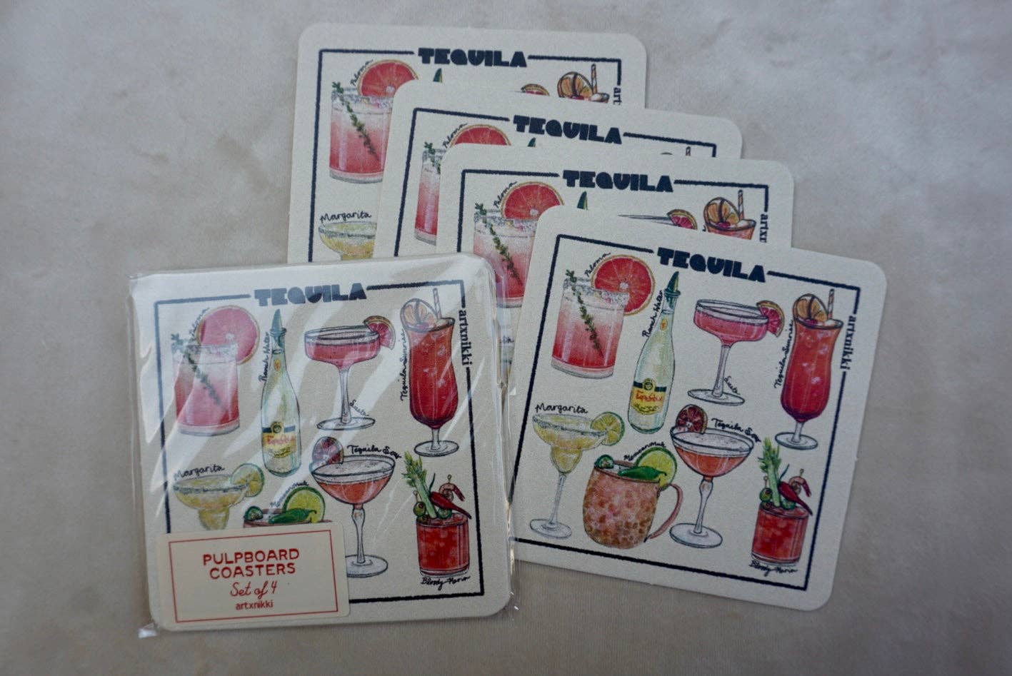 Classic Tequila Cocktail Coaster Set of 4 - Proper