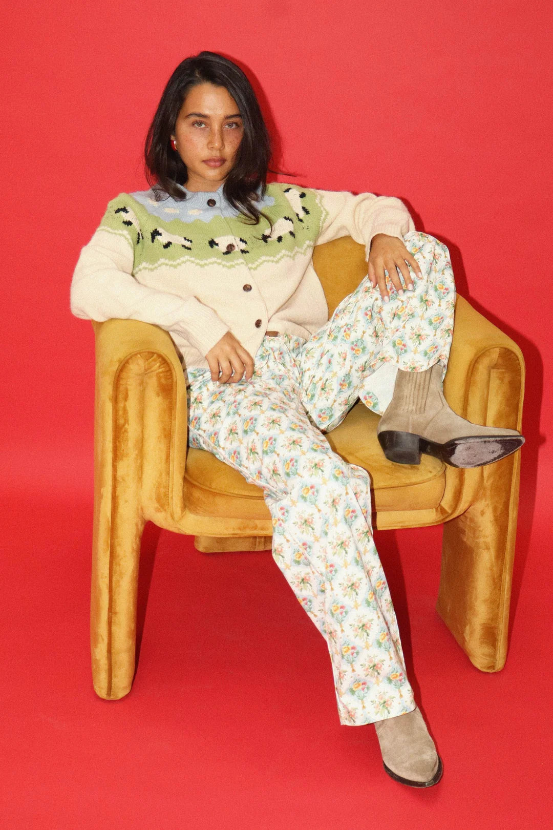 Sheep Pattern Cardigan