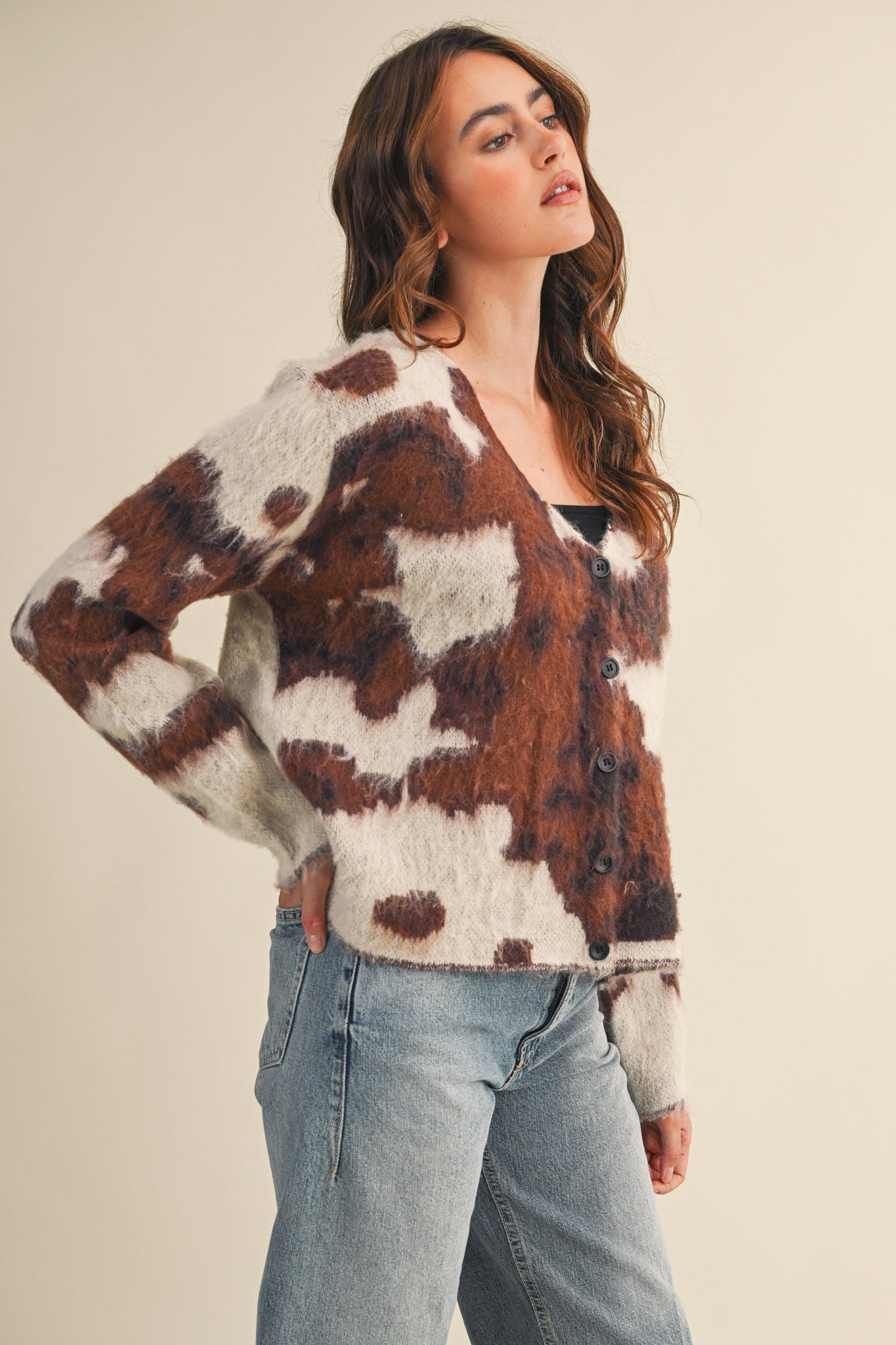 Cow Print Sweater