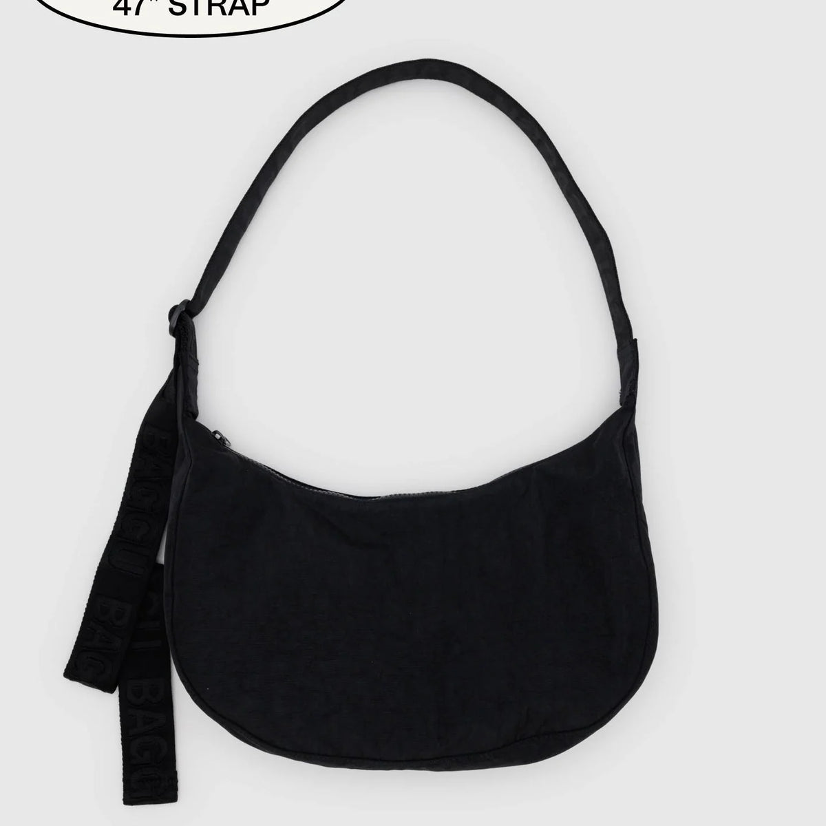 Baggu original. Waist medium bag. Adjustable  - black color Black Medium Crescent Bag – Prism Seattle main image 4