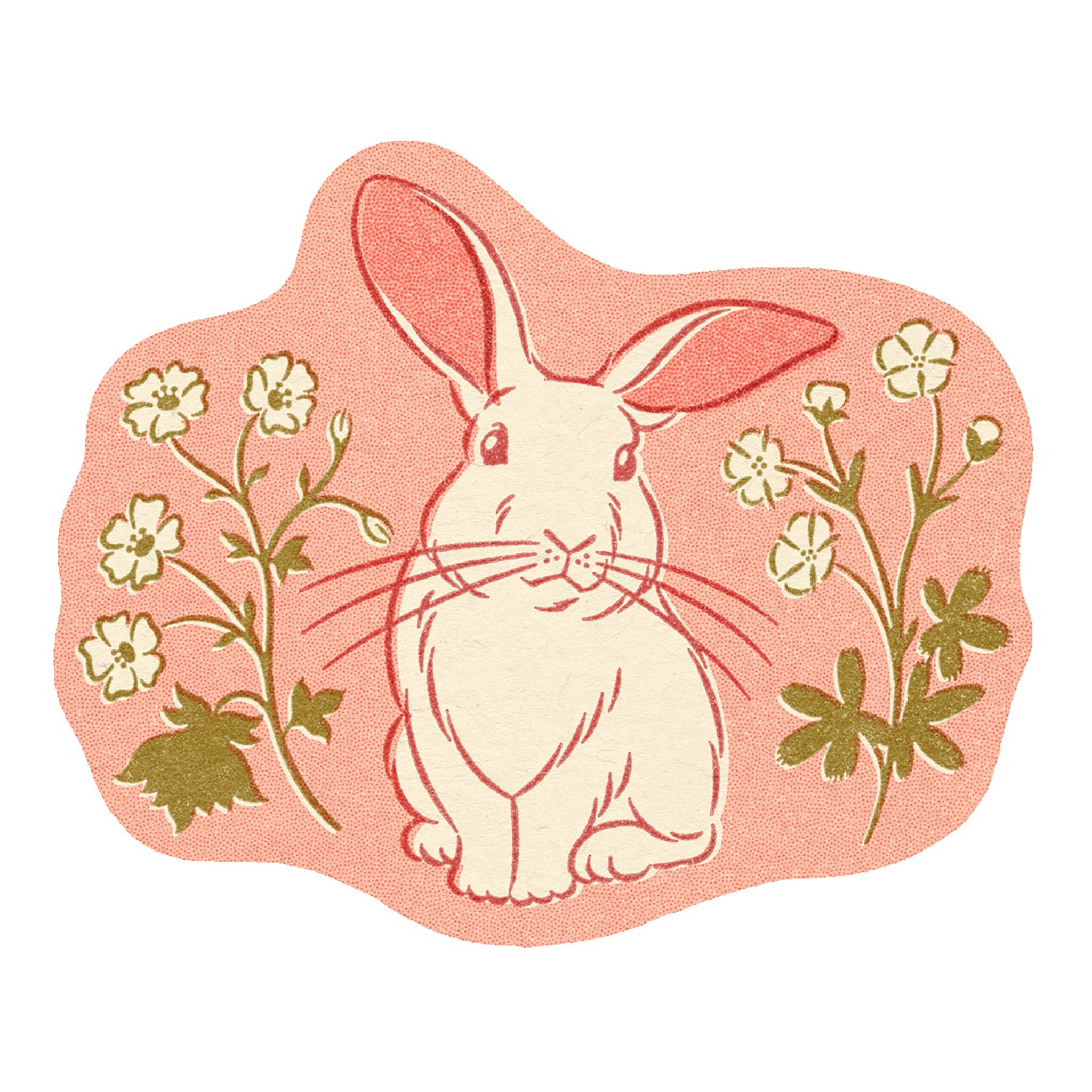 Bunny & Flowers Sticker