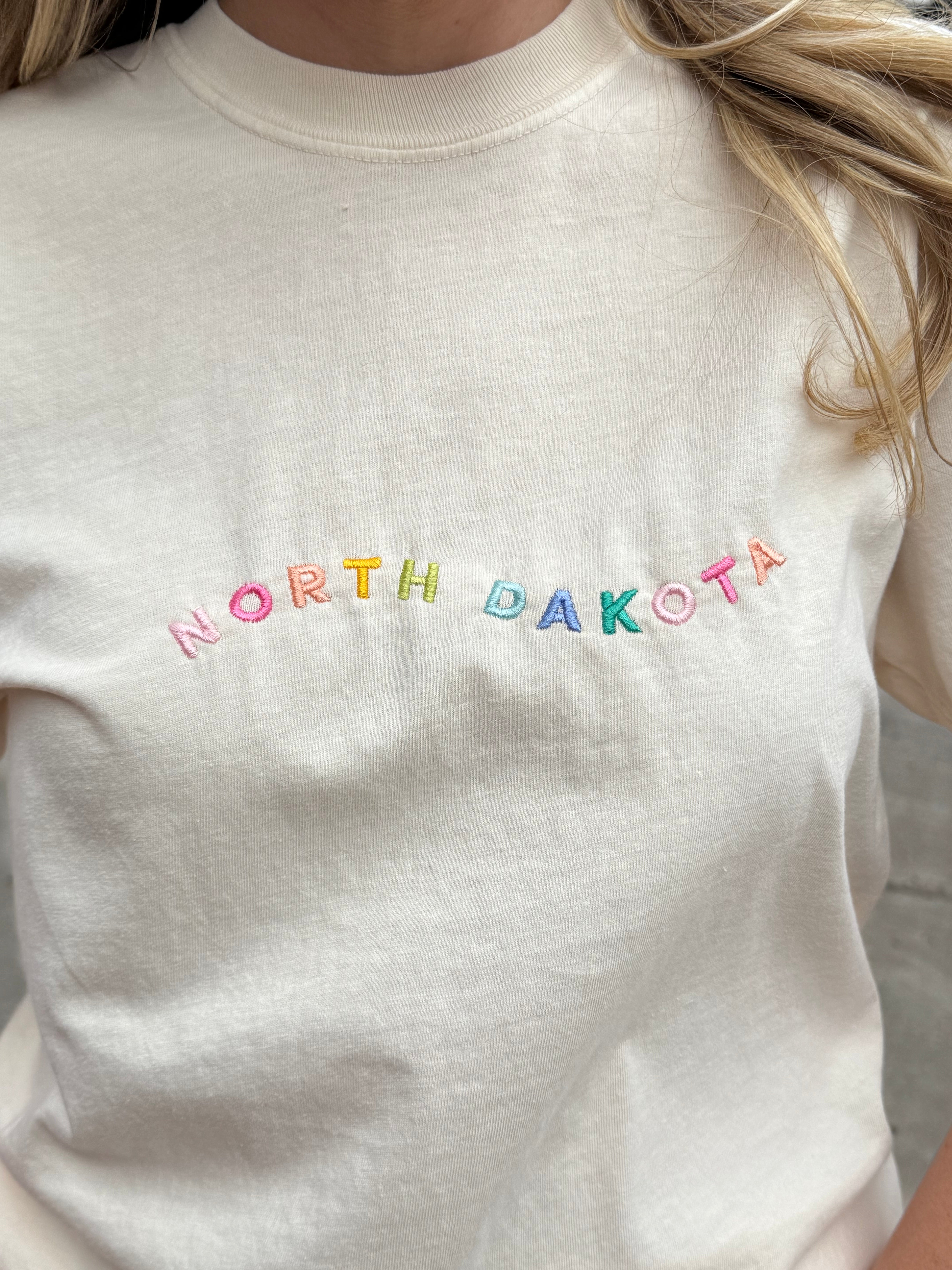 North Dakota Embroidered Tee
