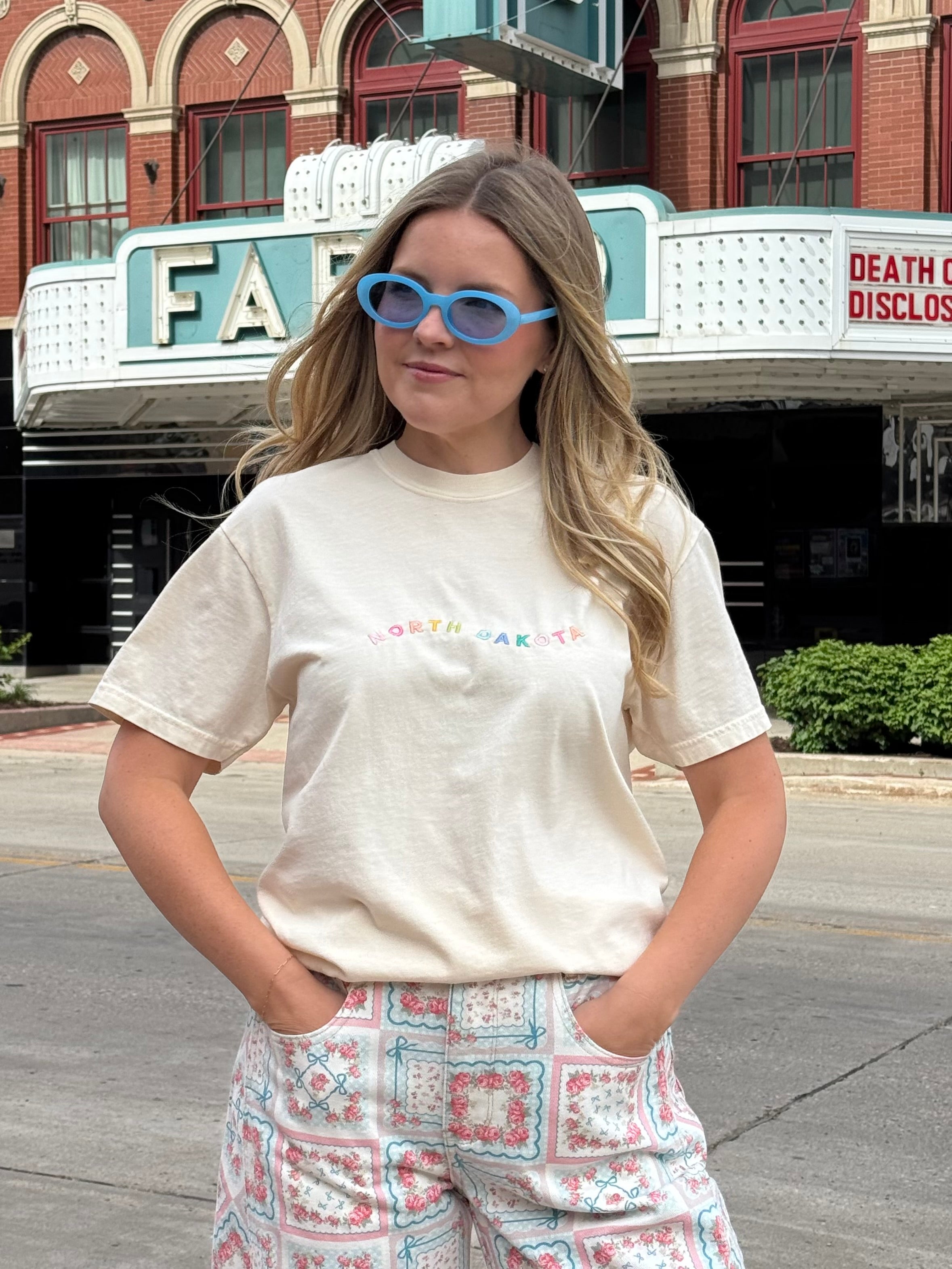 North Dakota Embroidered Tee