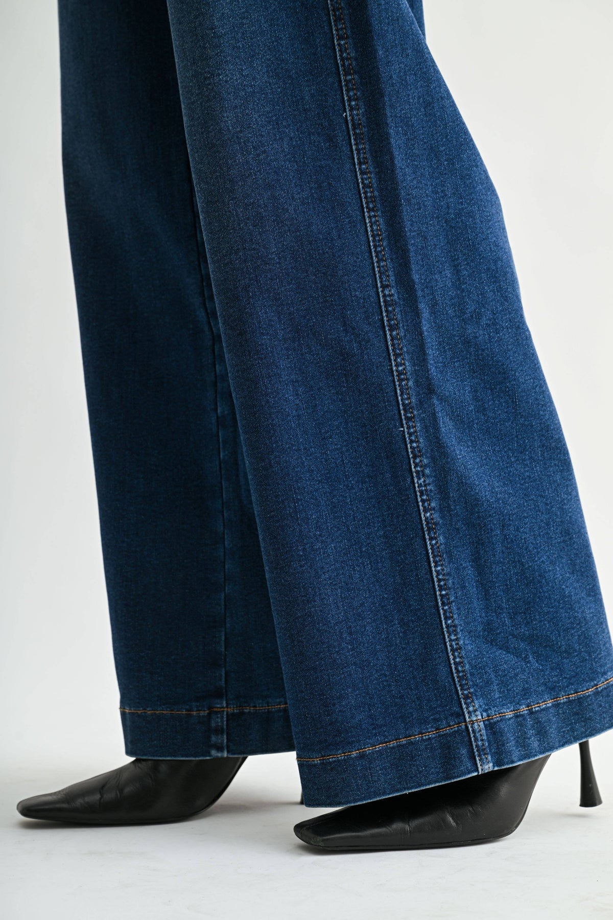 Dark Denim High Rise Wide Leg Jeans