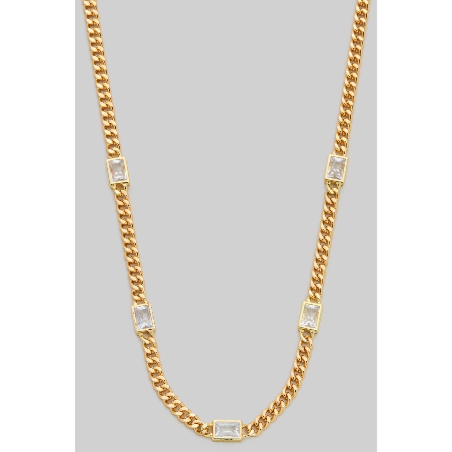Square CZ Chain Necklace
