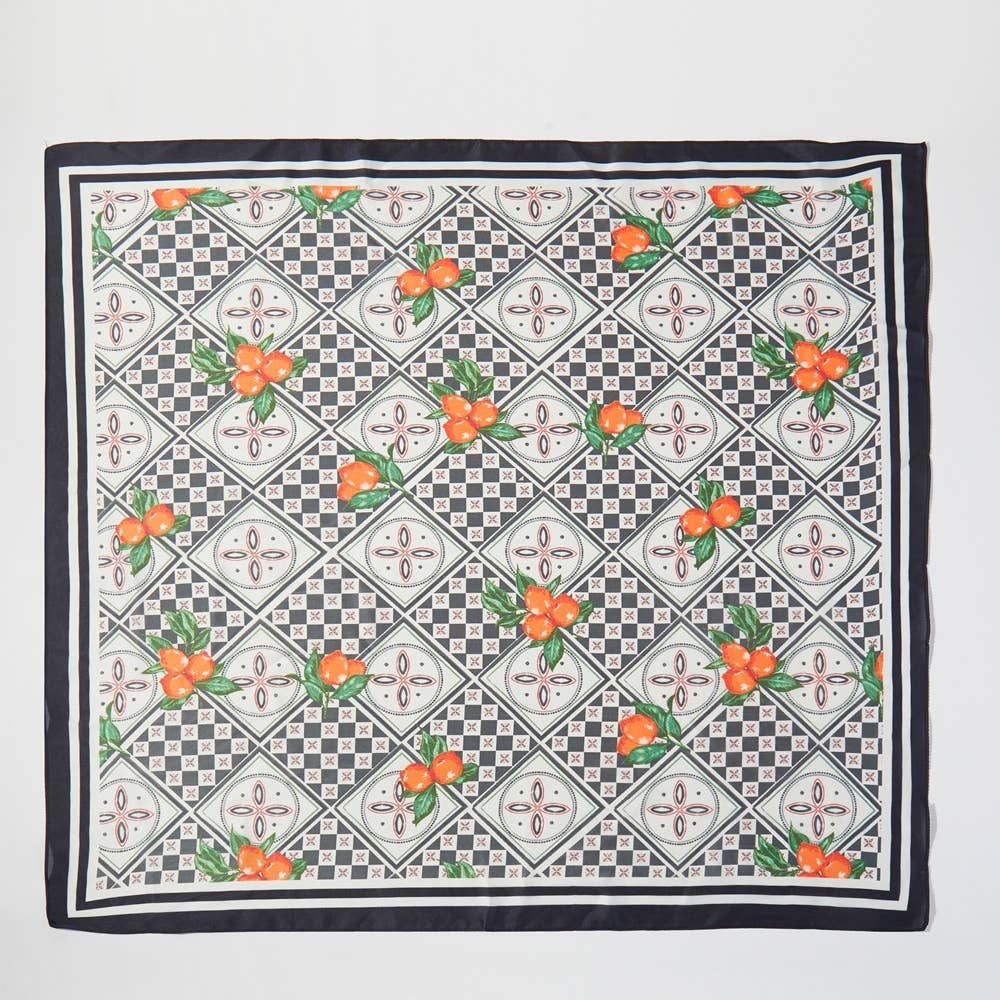 Mosaic Lemon Print Square Bandana Scarf - Proper